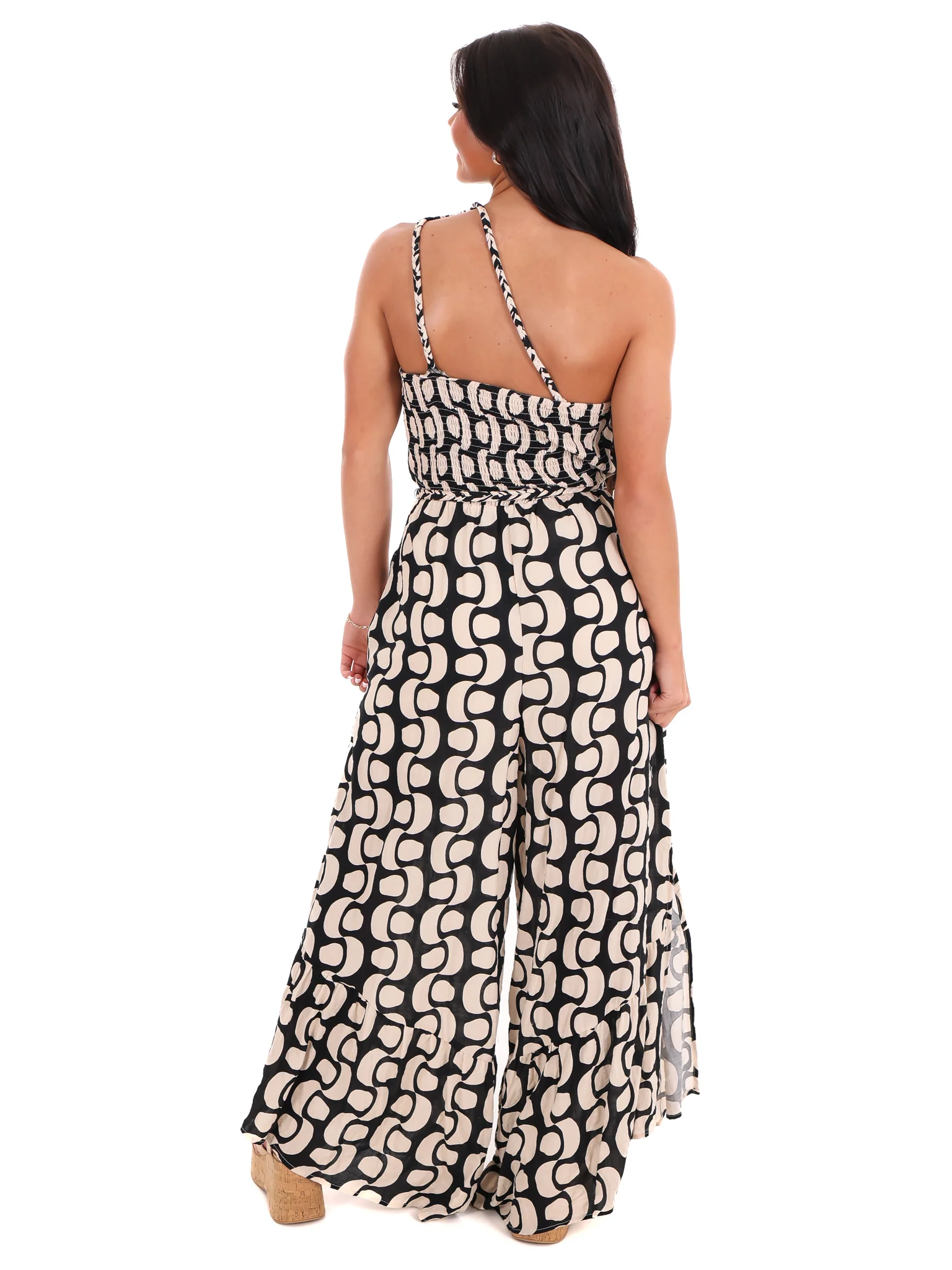 Best Shot Print One Shoulder Jumpsuit - Image 6