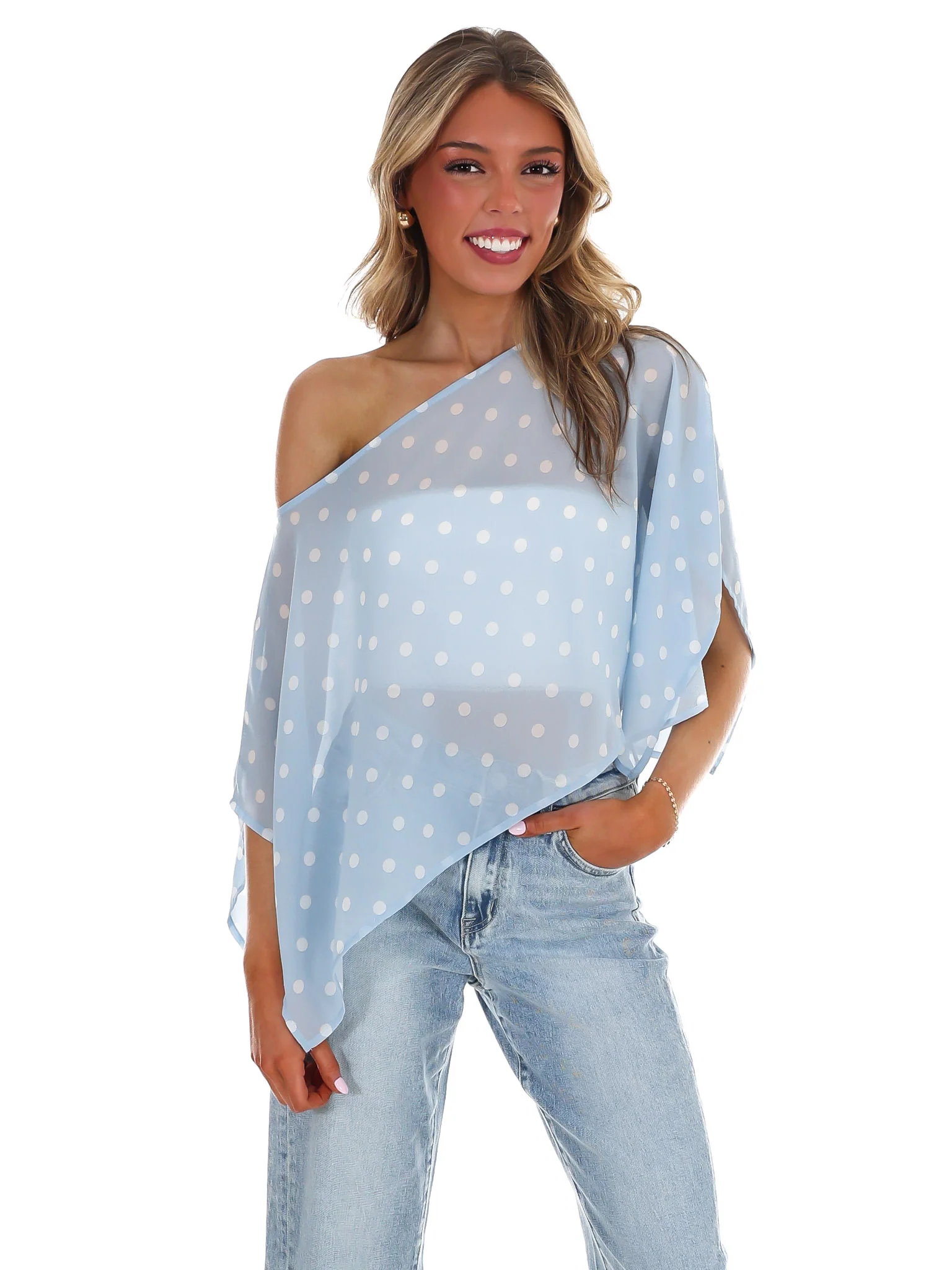 Better Me for You Polka Dot Poncho Top - Image 11