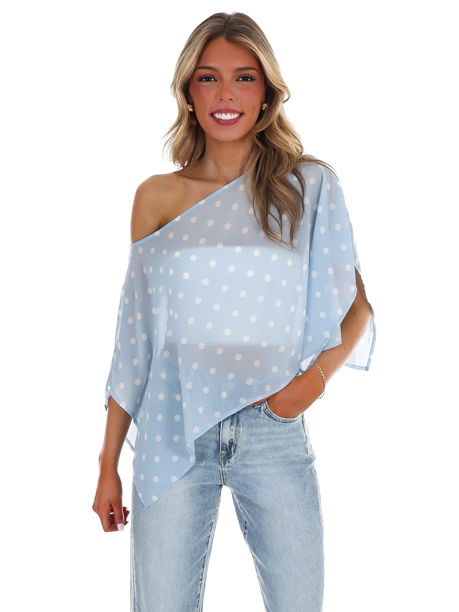 Better Me for You Polka Dot Poncho Top - Image 13
