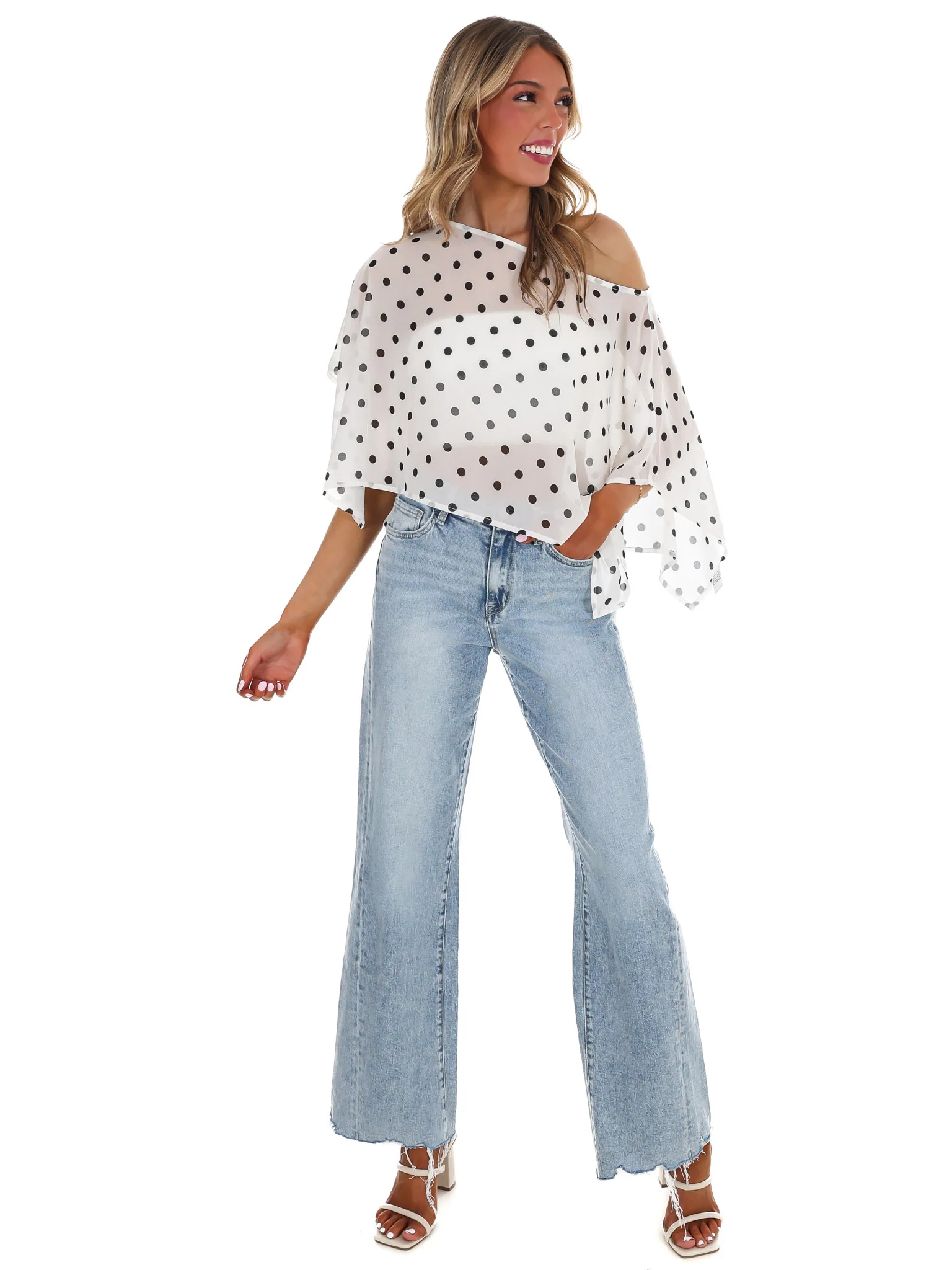 Better Me for You Polka Dot Poncho Top - Image 4