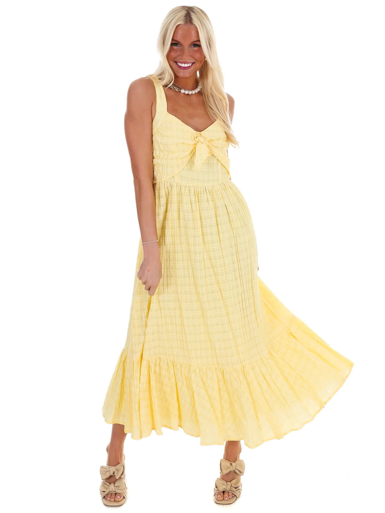 Better Mood Textured Flare Midi Dress - Image 11