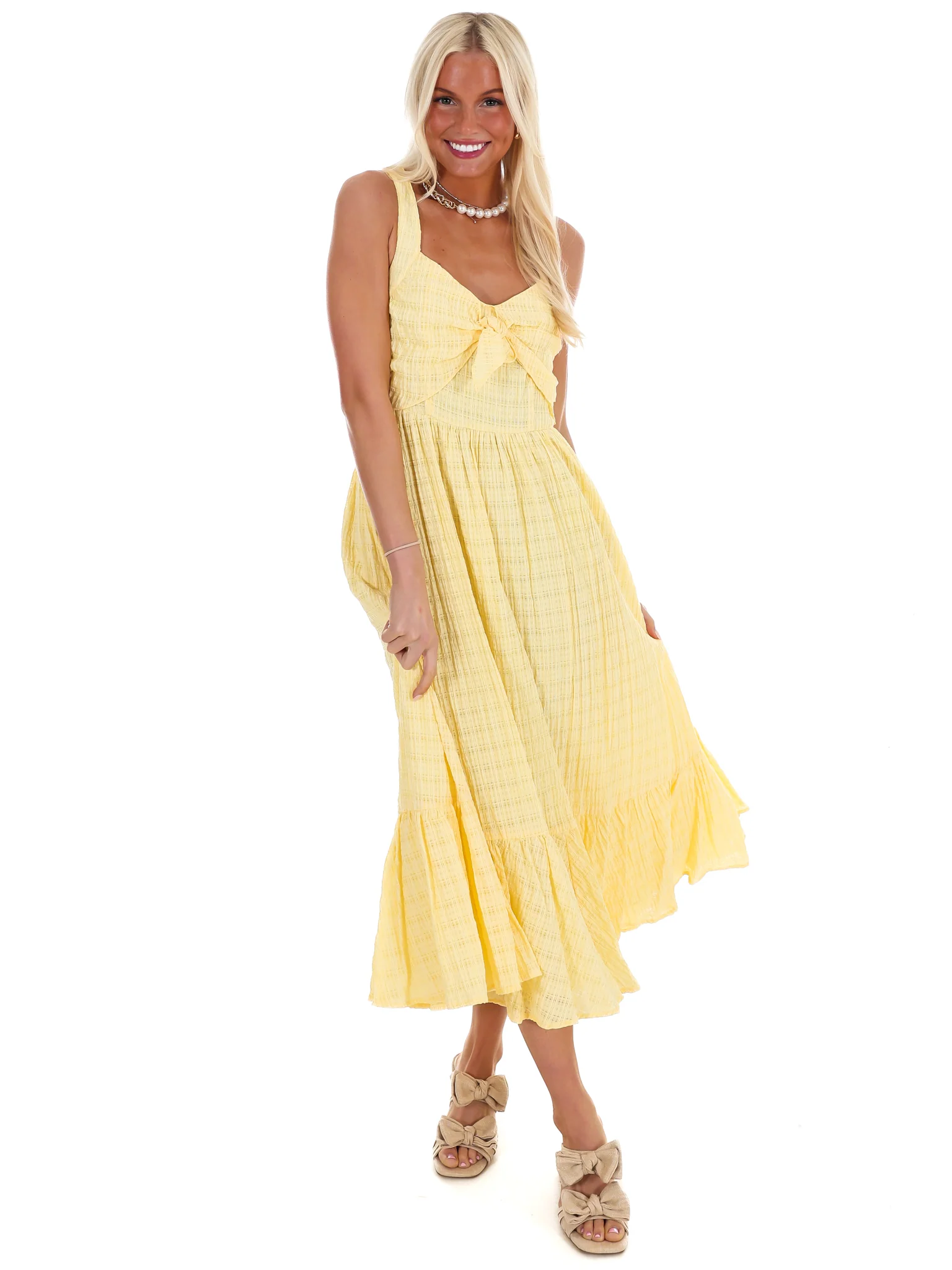 Better Mood Textured Flare Midi Dress - Image 13