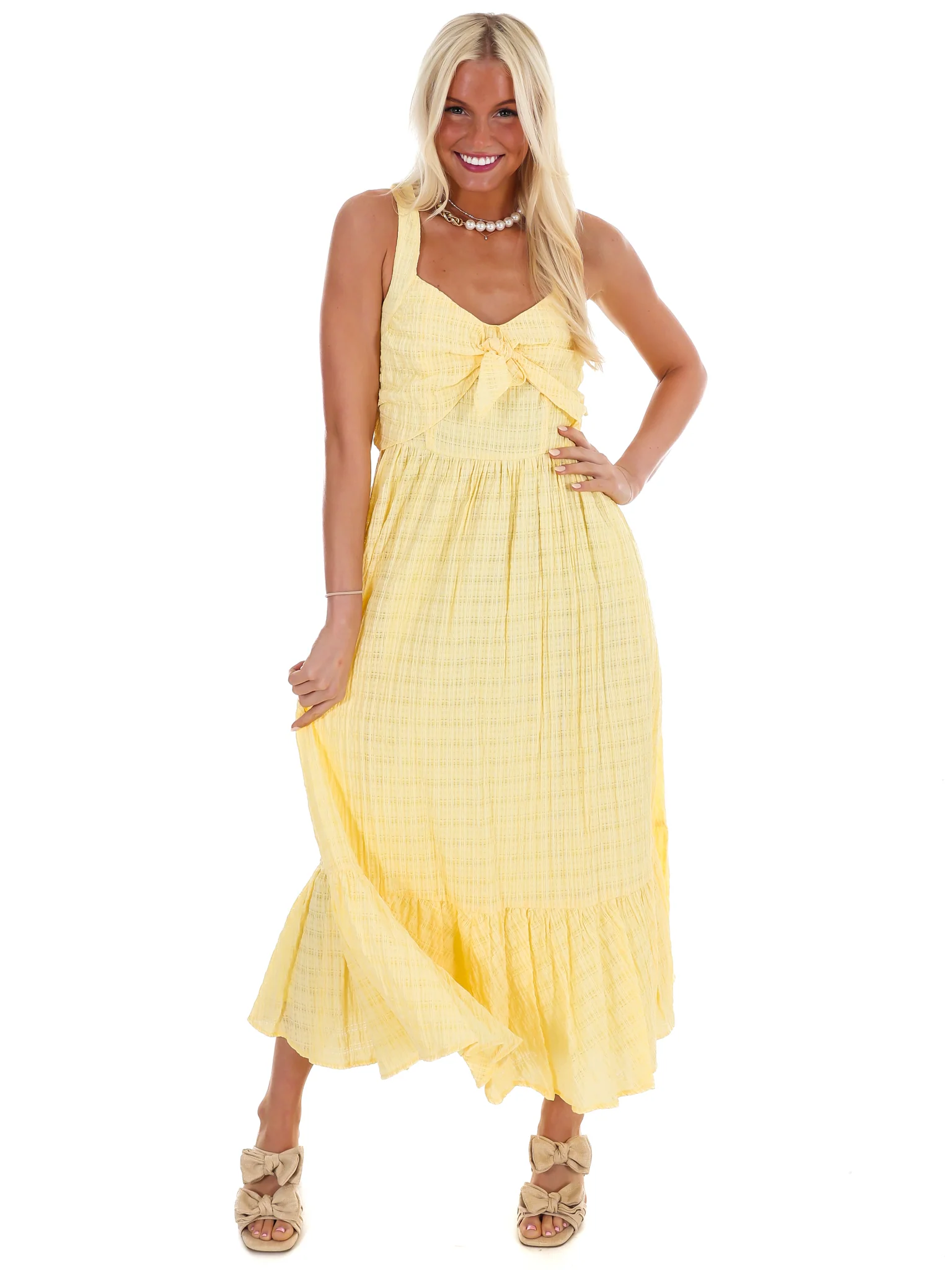 Better Mood Textured Flare Midi Dress - Image 15