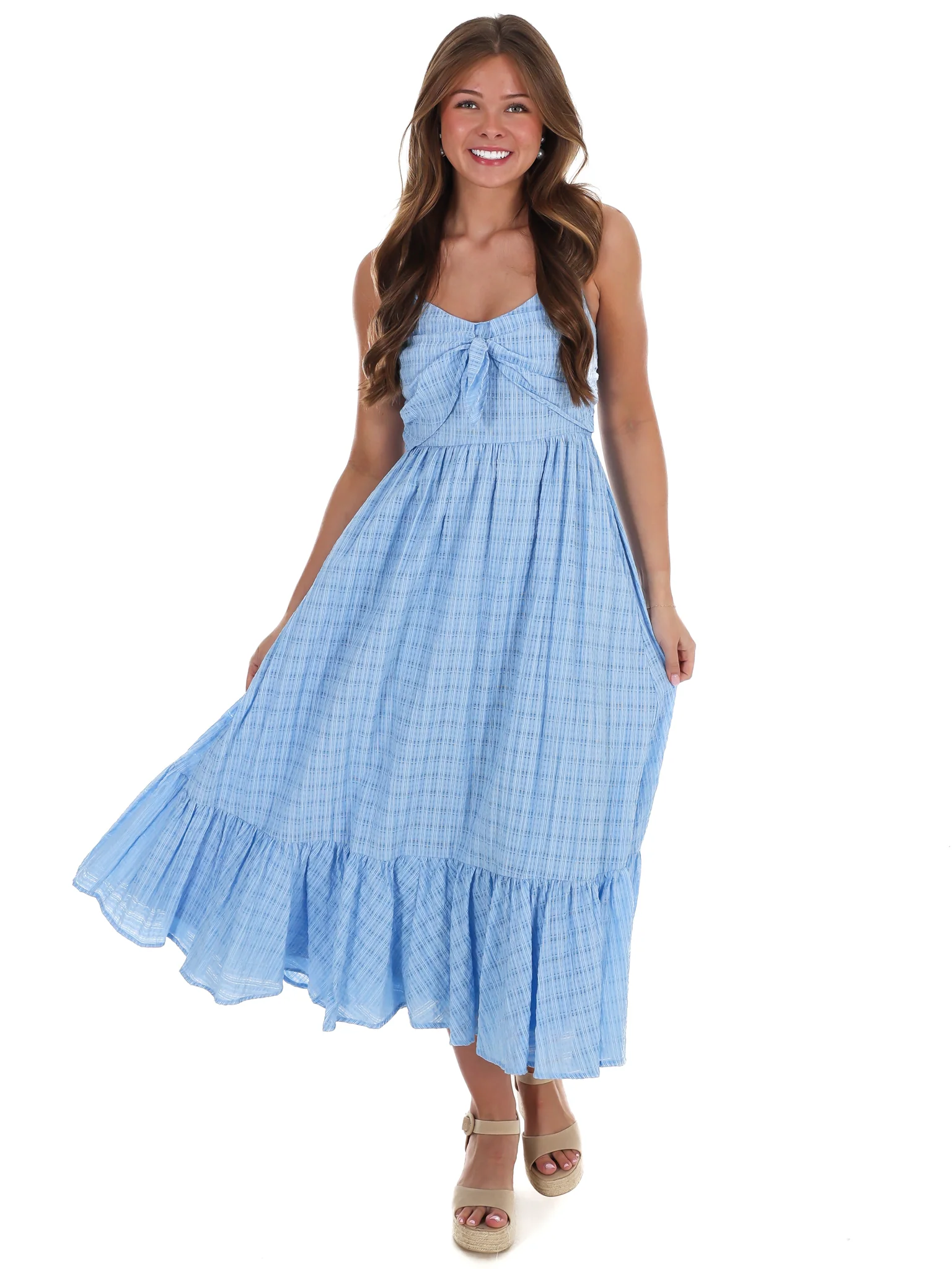 Better Mood Textured Flare Midi Dress - Image 2