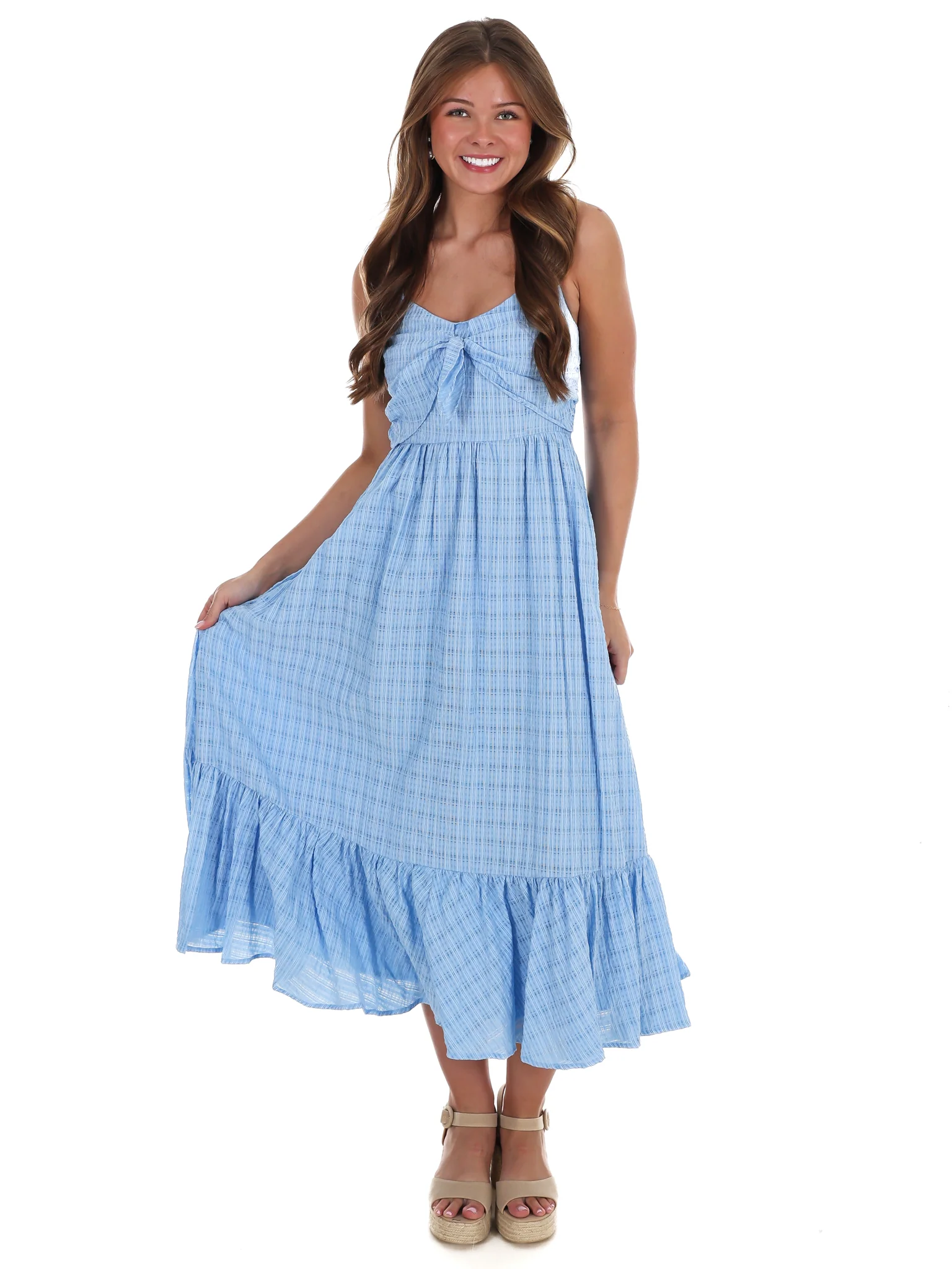 Better Mood Textured Flare Midi Dress - Image 3