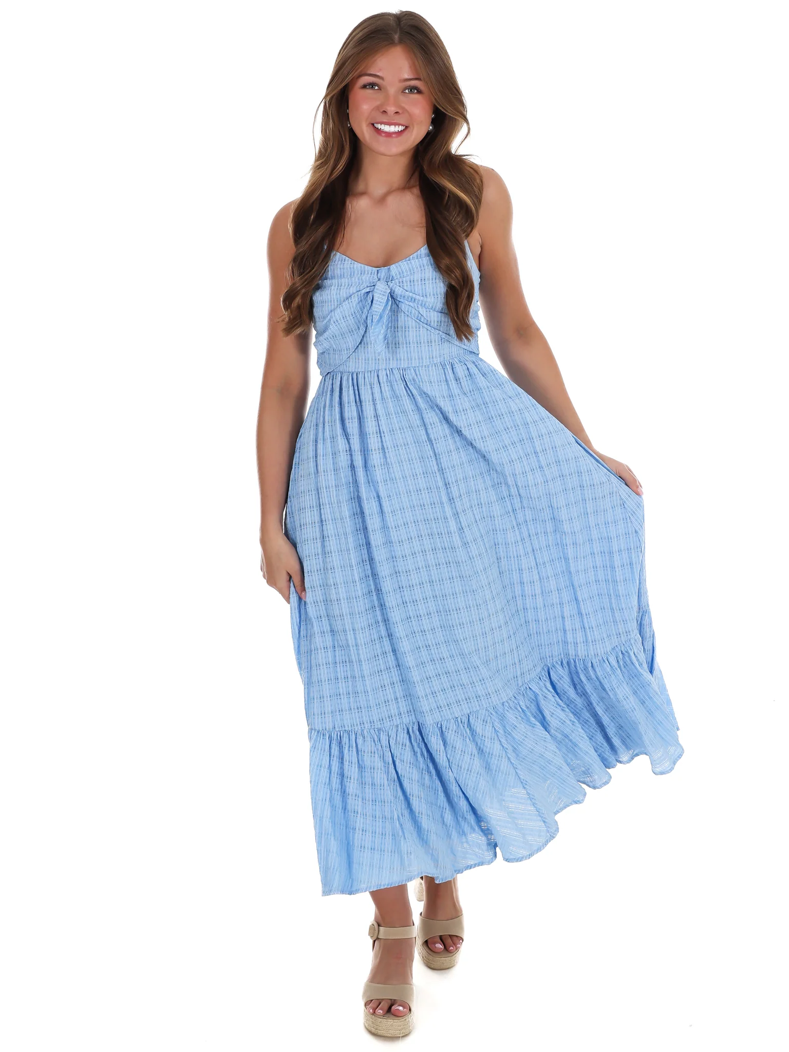Better Mood Textured Flare Midi Dress - Image 4
