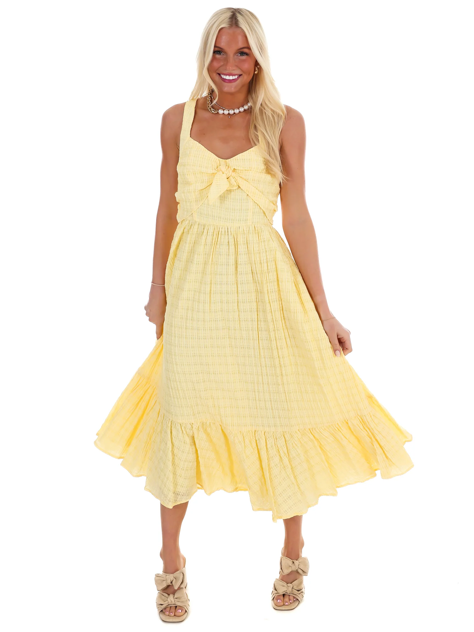 Better Mood Textured Flare Midi Dress - Image 9