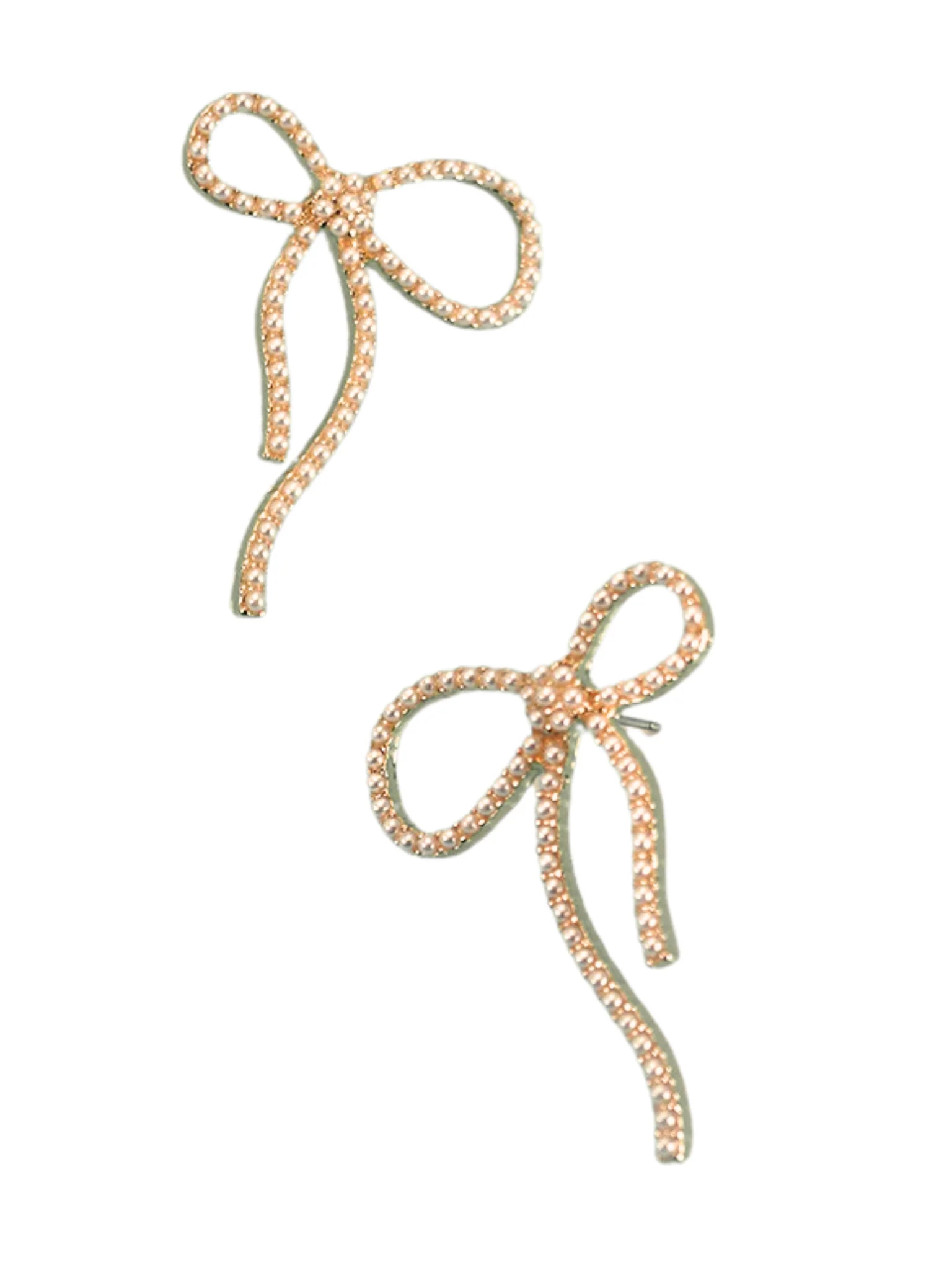 Big Bow Pearl Stud Earrings