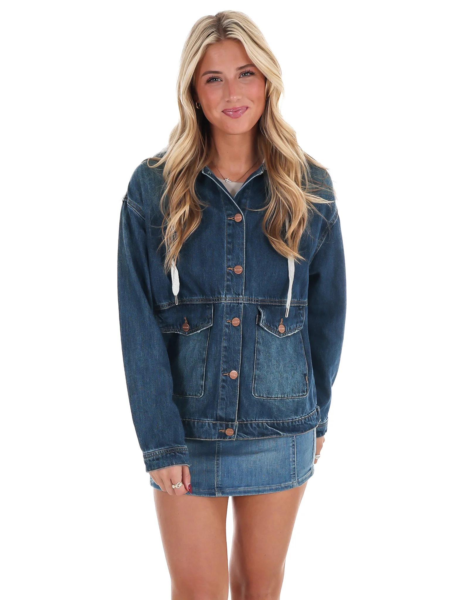 Blue District Oversized Denim Jacket - Image 3