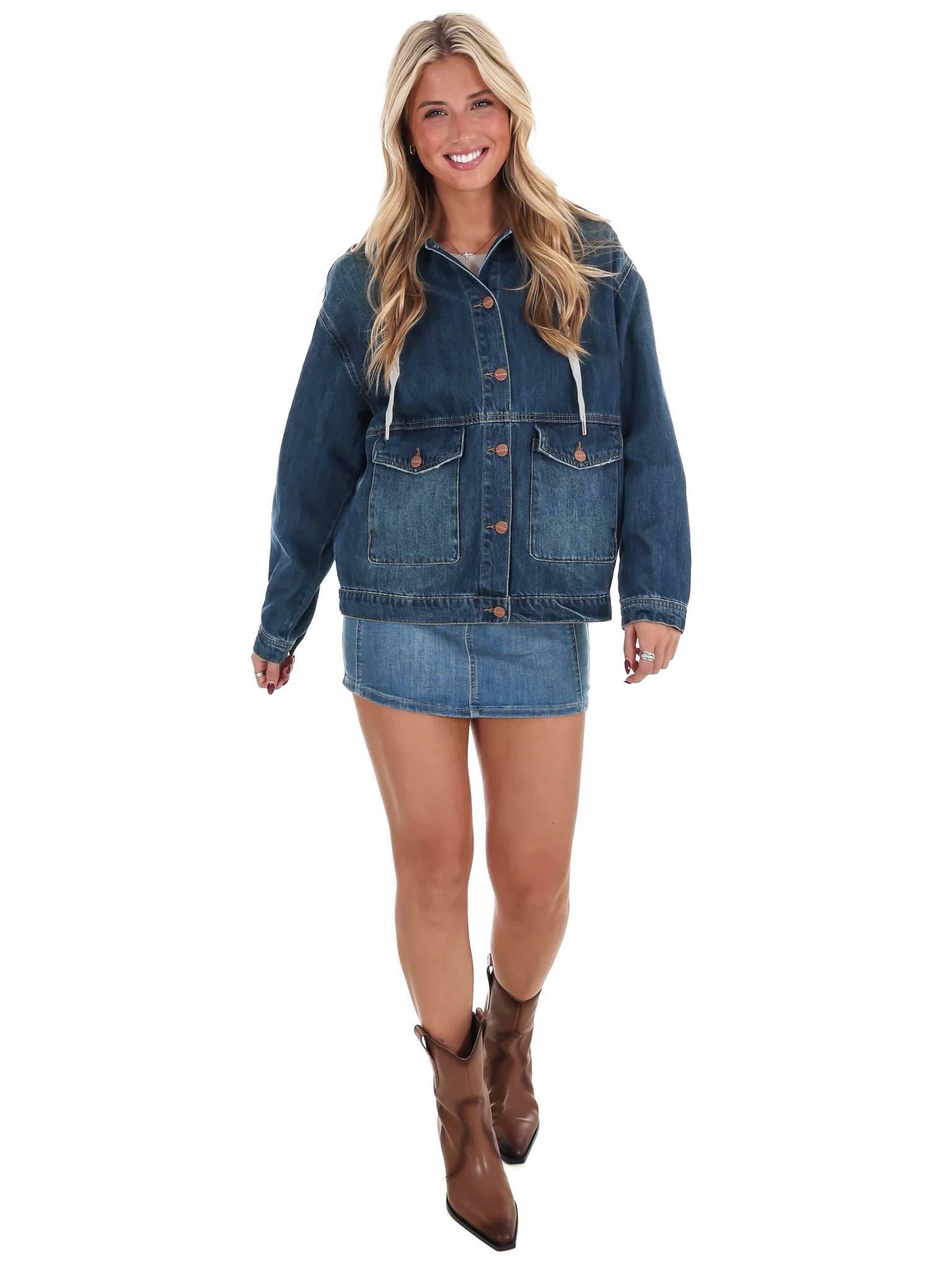 Blue District Oversized Denim Jacket - Image 4