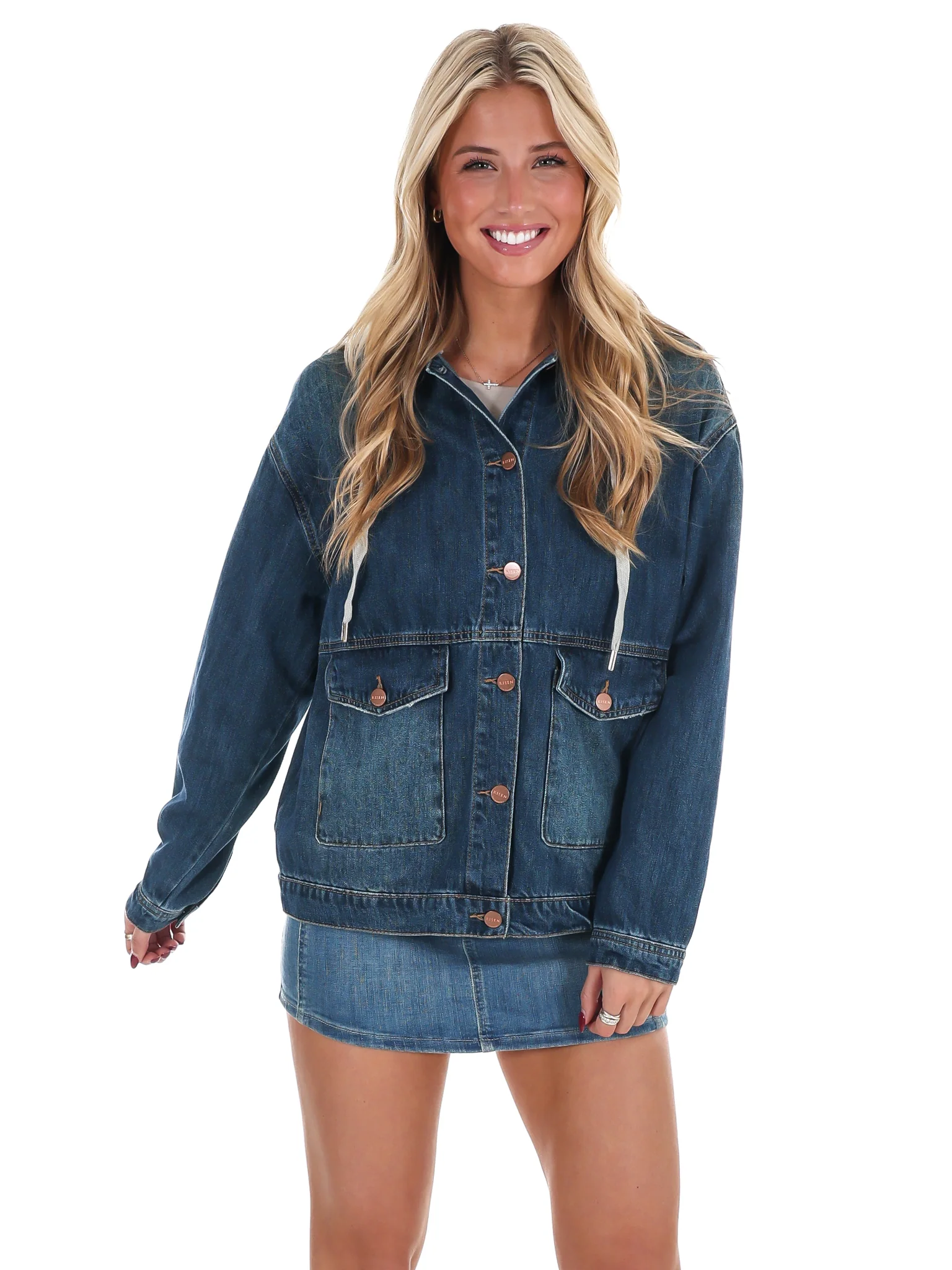Blue District Oversized Denim Jacket - Image 5