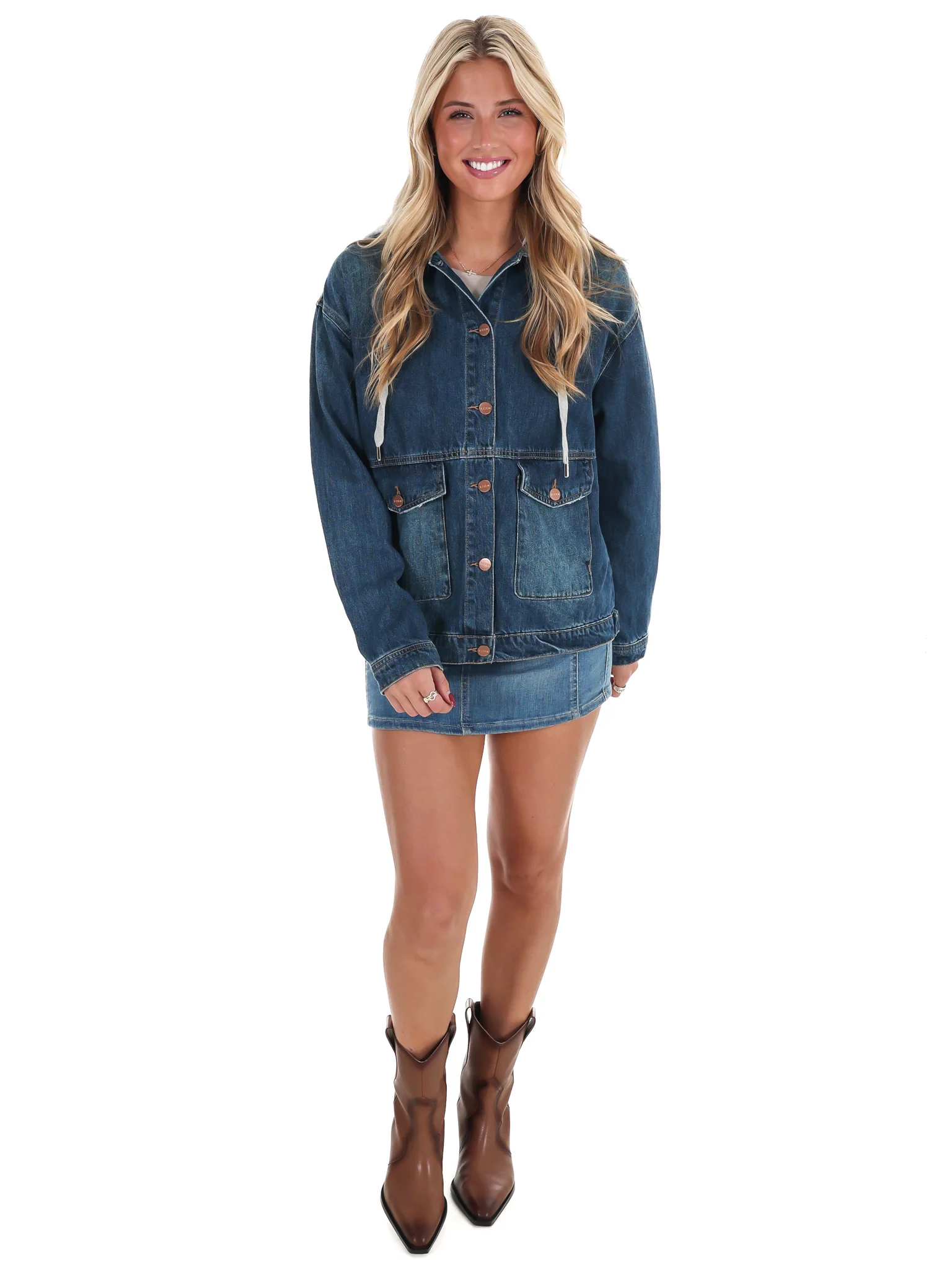 Blue District Oversized Denim Jacket - Image 6