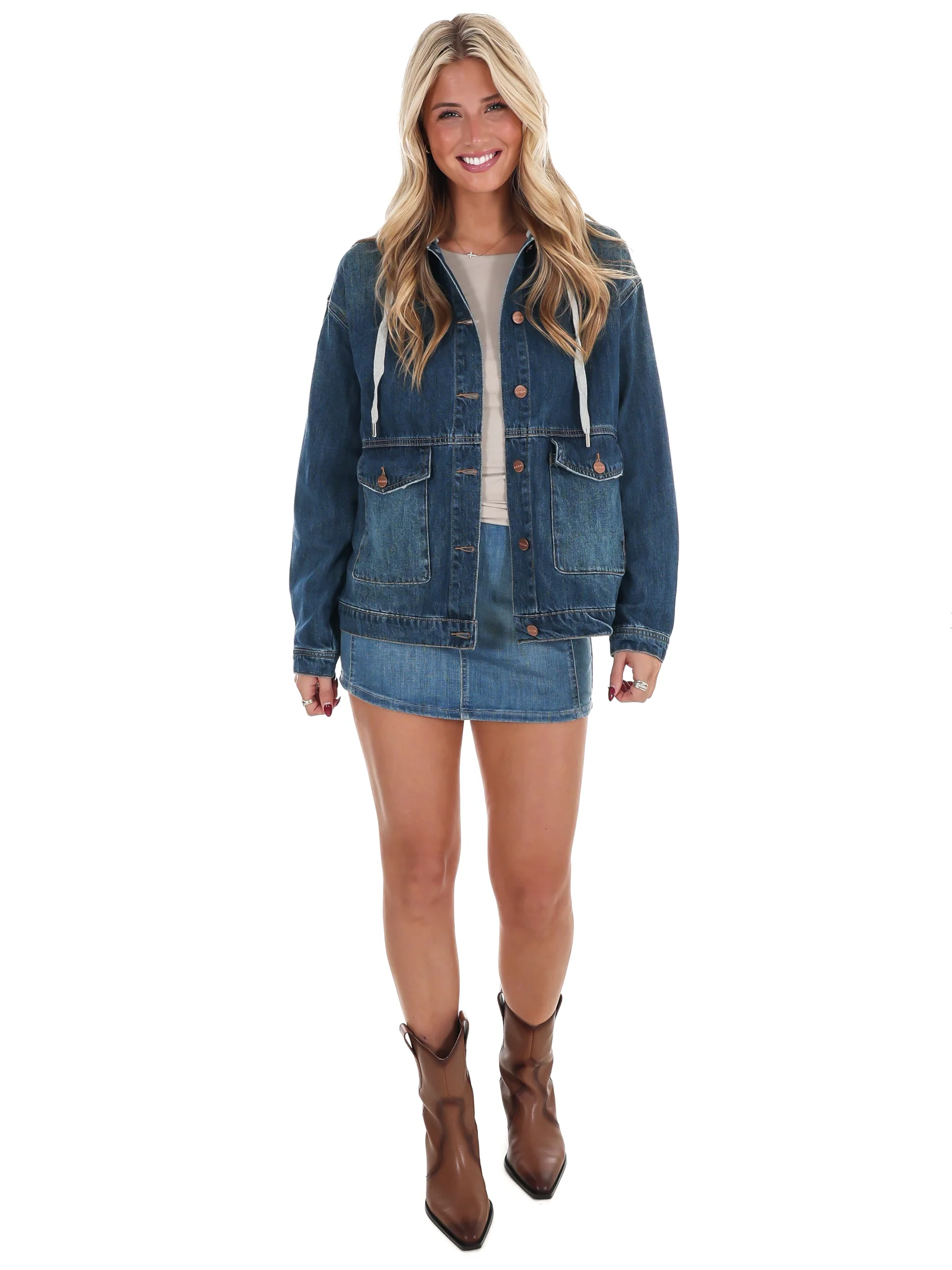 Blue District Oversized Denim Jacket - Image 7