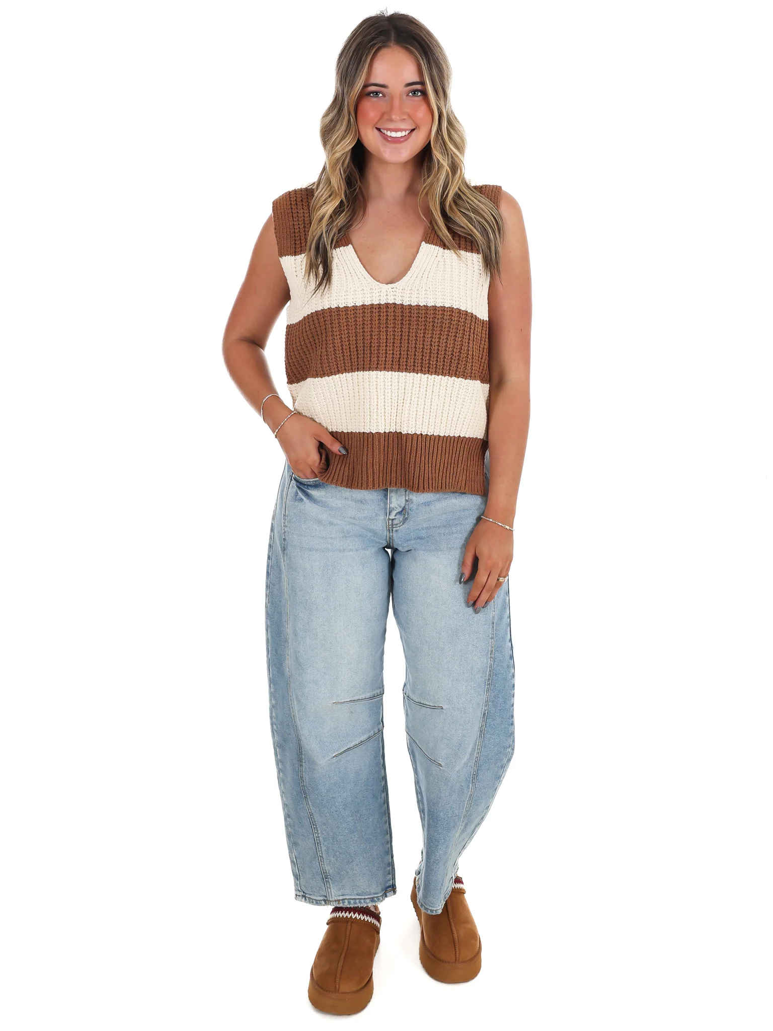 Bold Lines Stripe Sweater Vest - Image 2