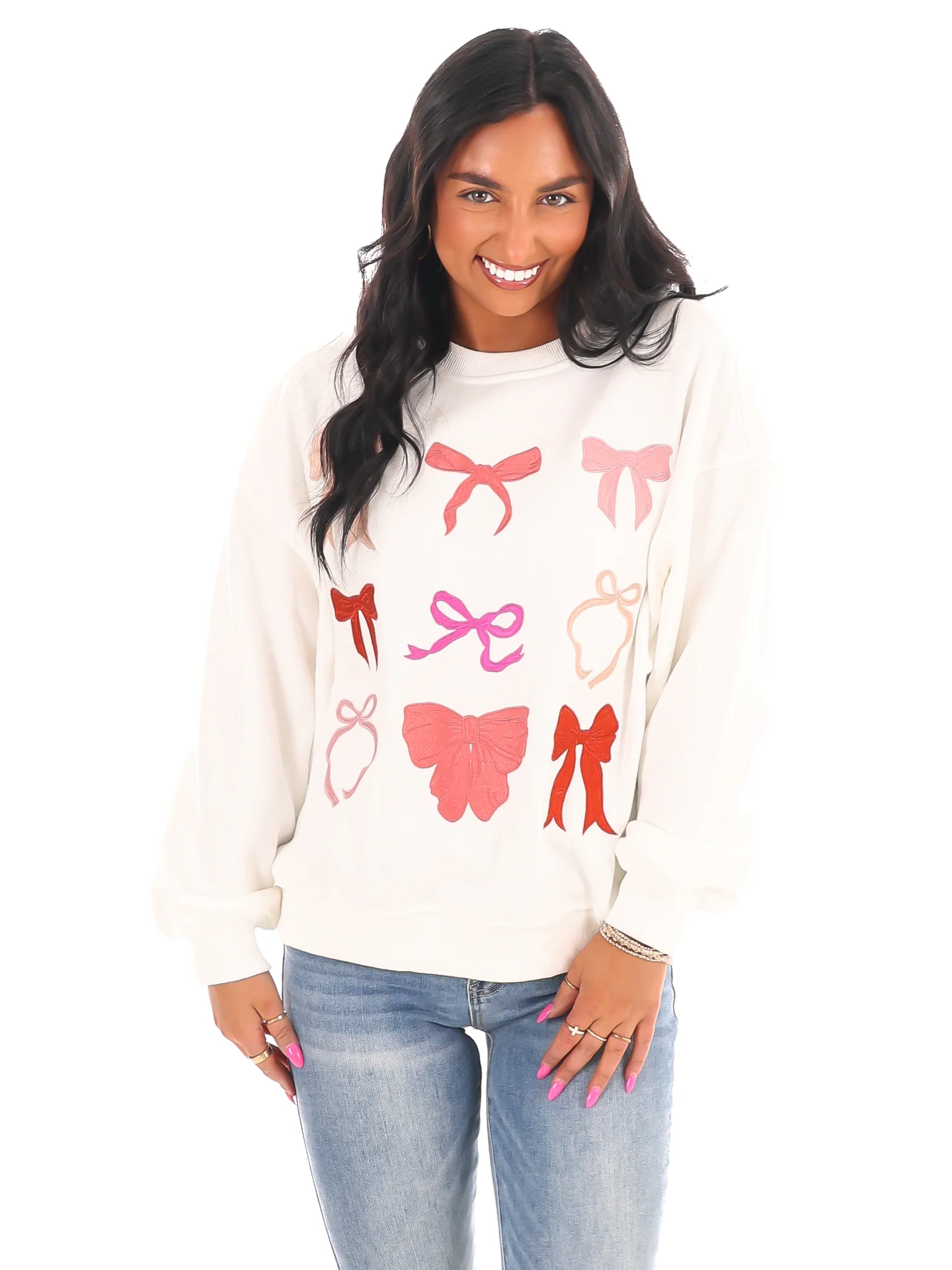 Bow-tiful Embroidered Oversized Sweatshirt - Image 5