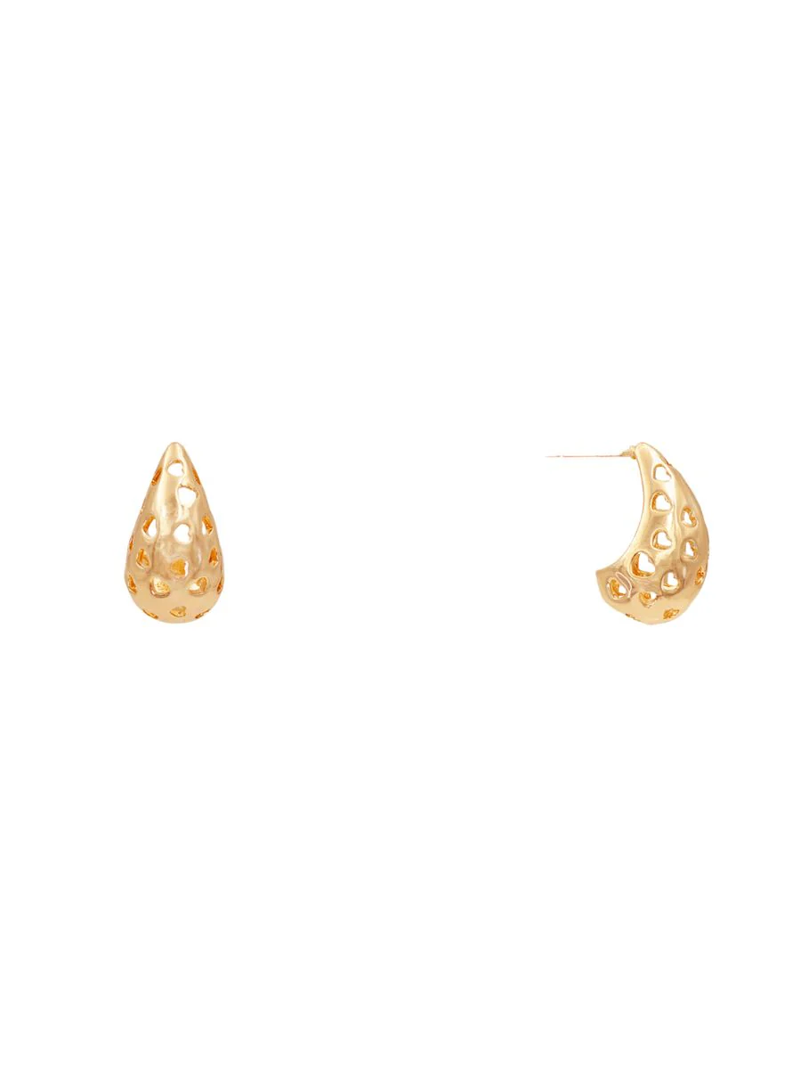 Brass Teardrop Stud Earrings
