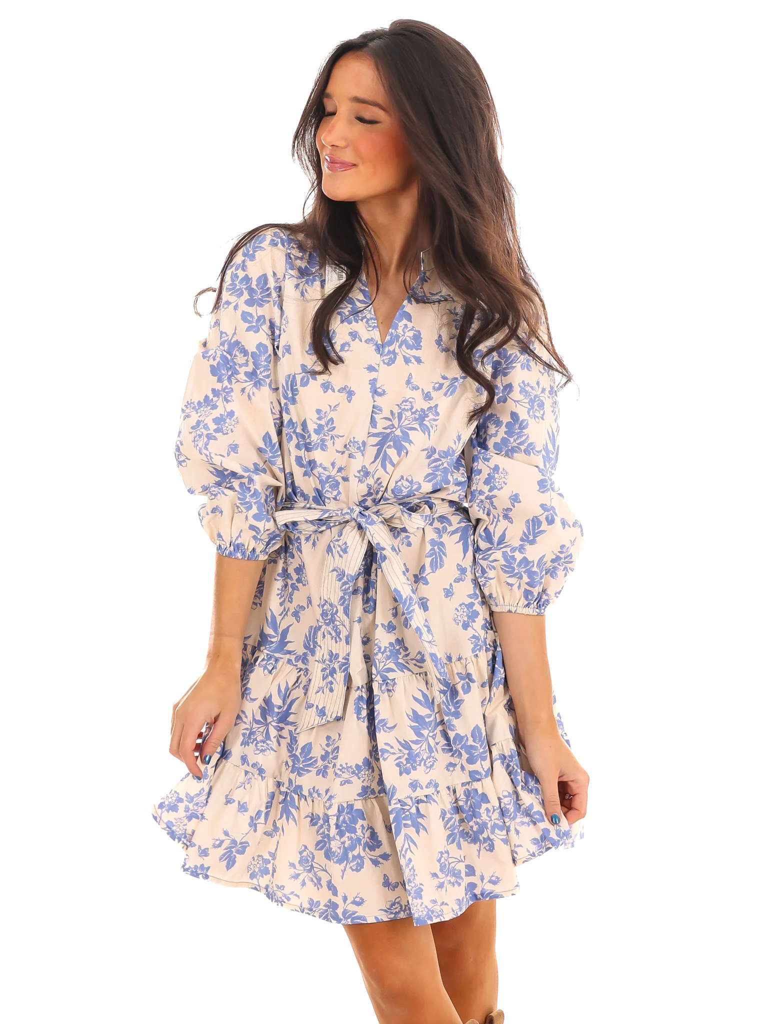 Breeze Through Floral V-Neck Dress - Image 3