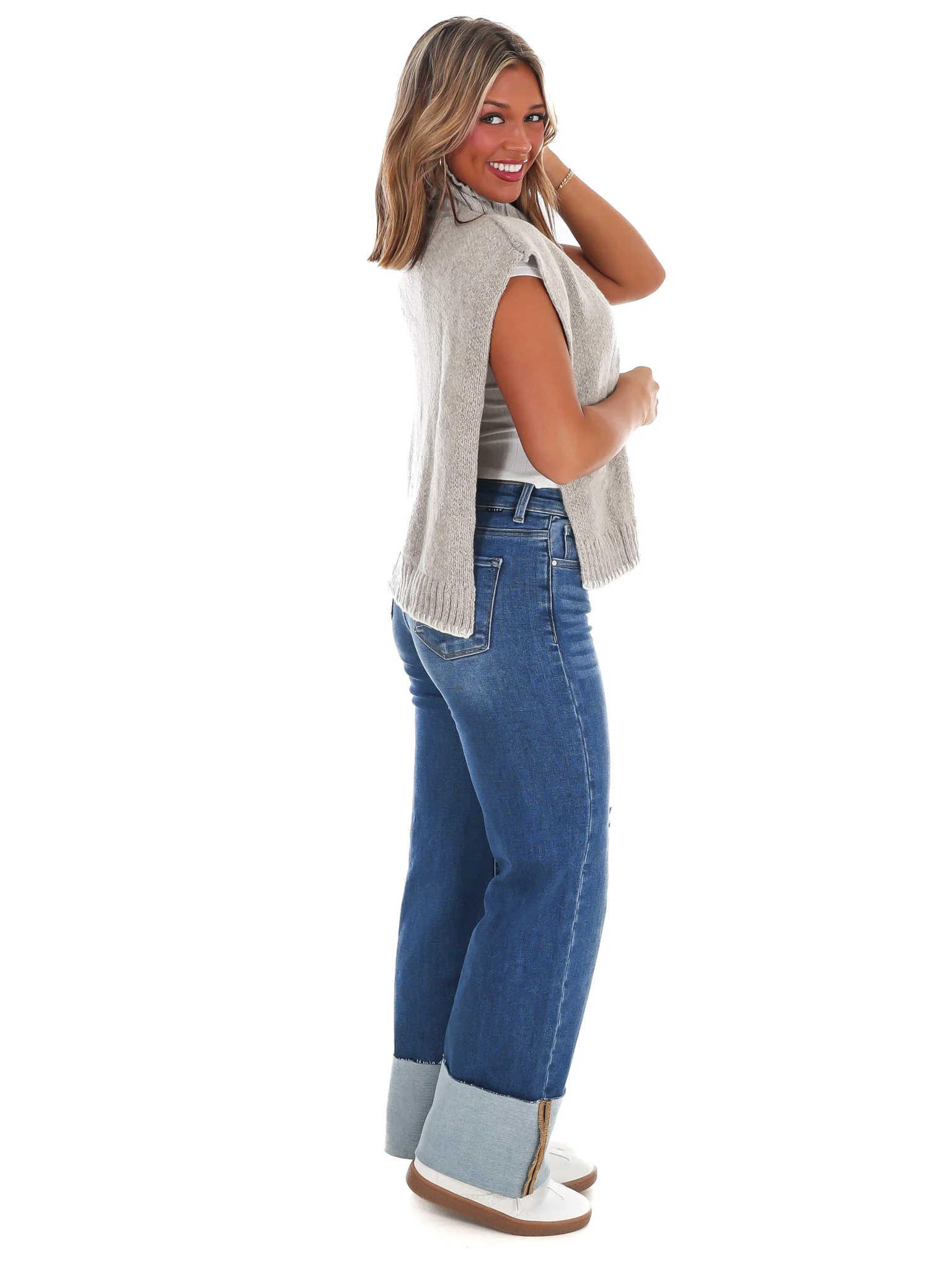 Cabin Comfort Cable Knit Poncho Sweater - Image 9