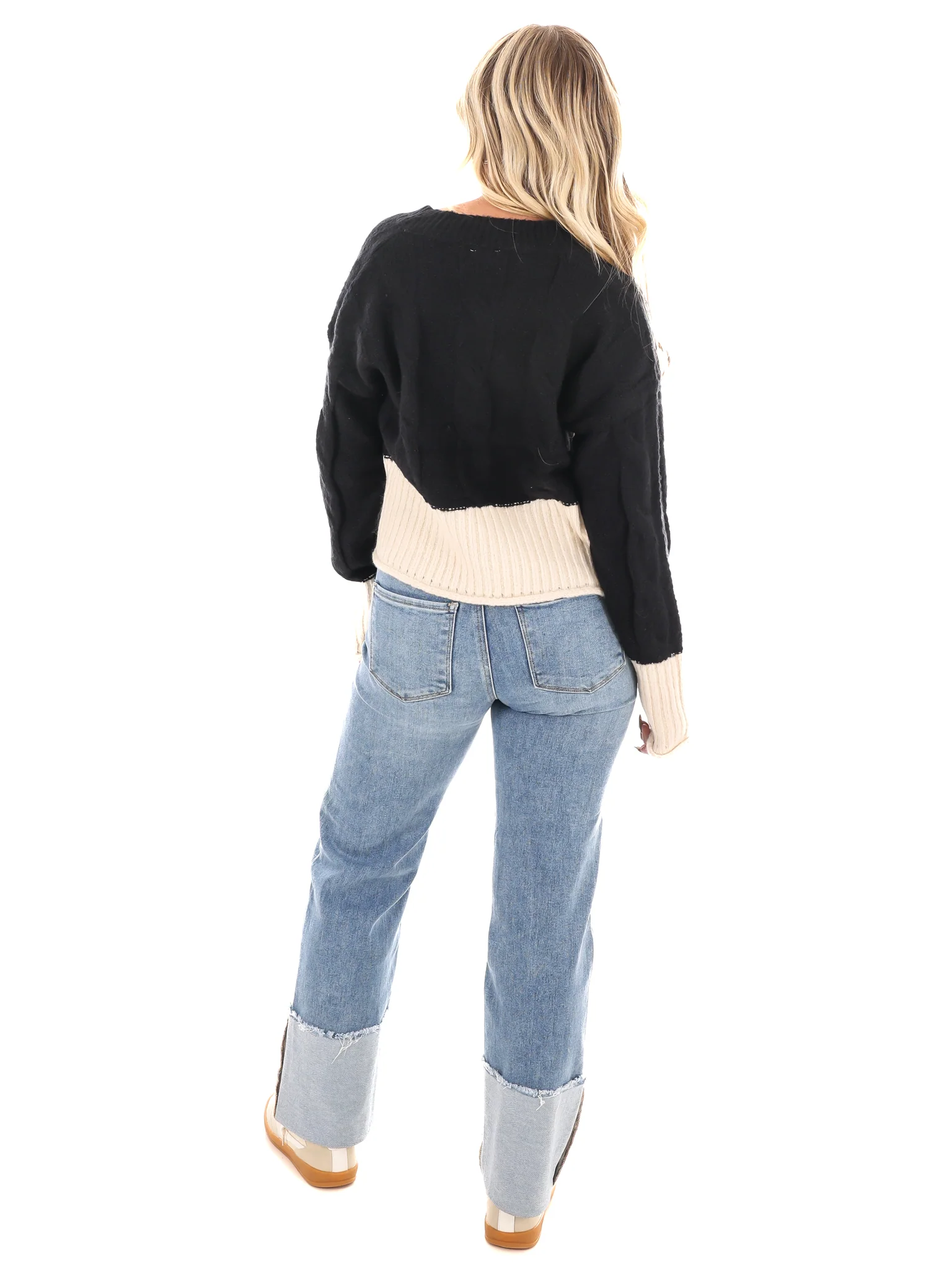 Cable Charm Crop Sweater - Image 7