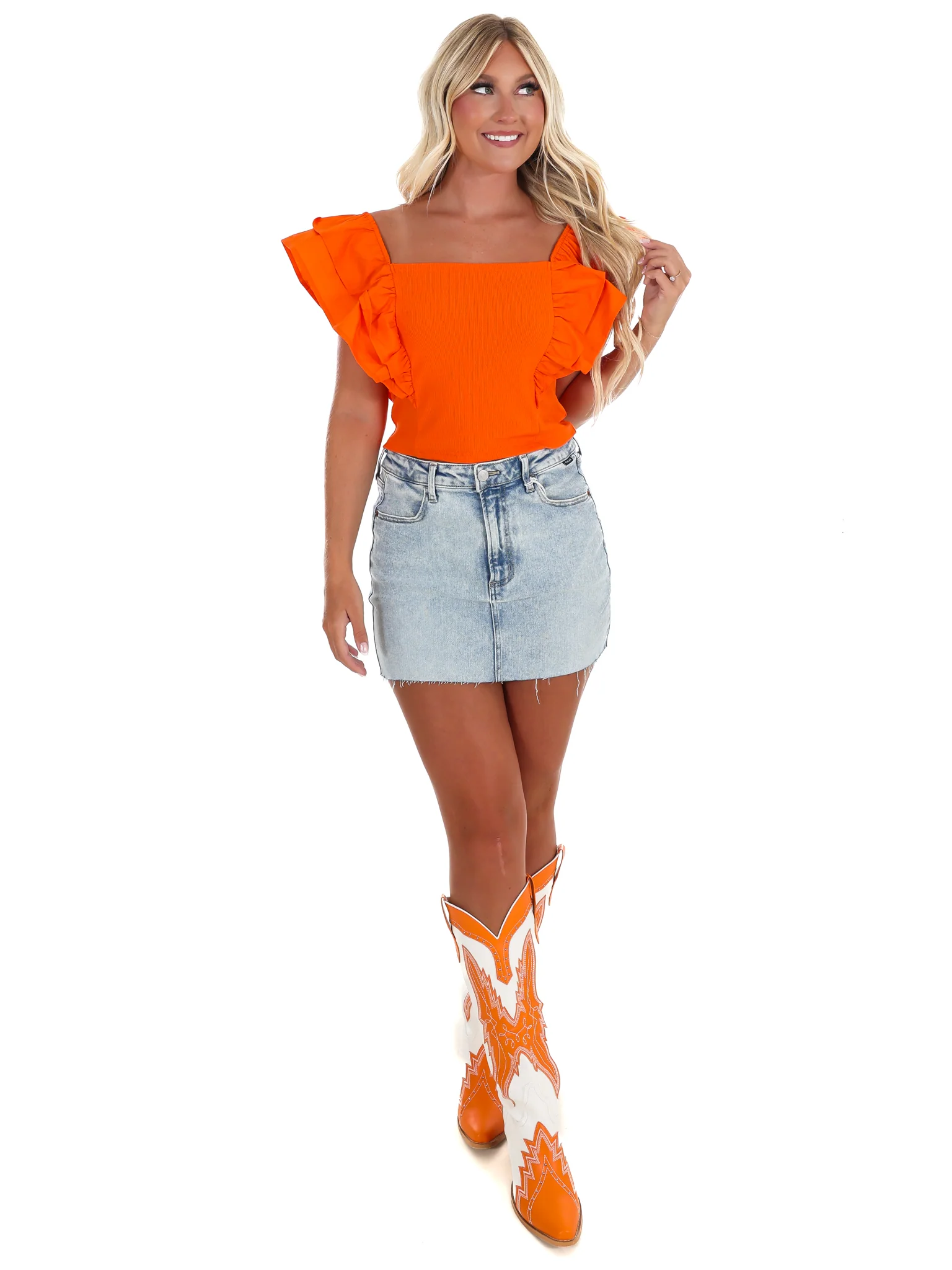 Call the Game Ribbed Ruffle Top - Image 10