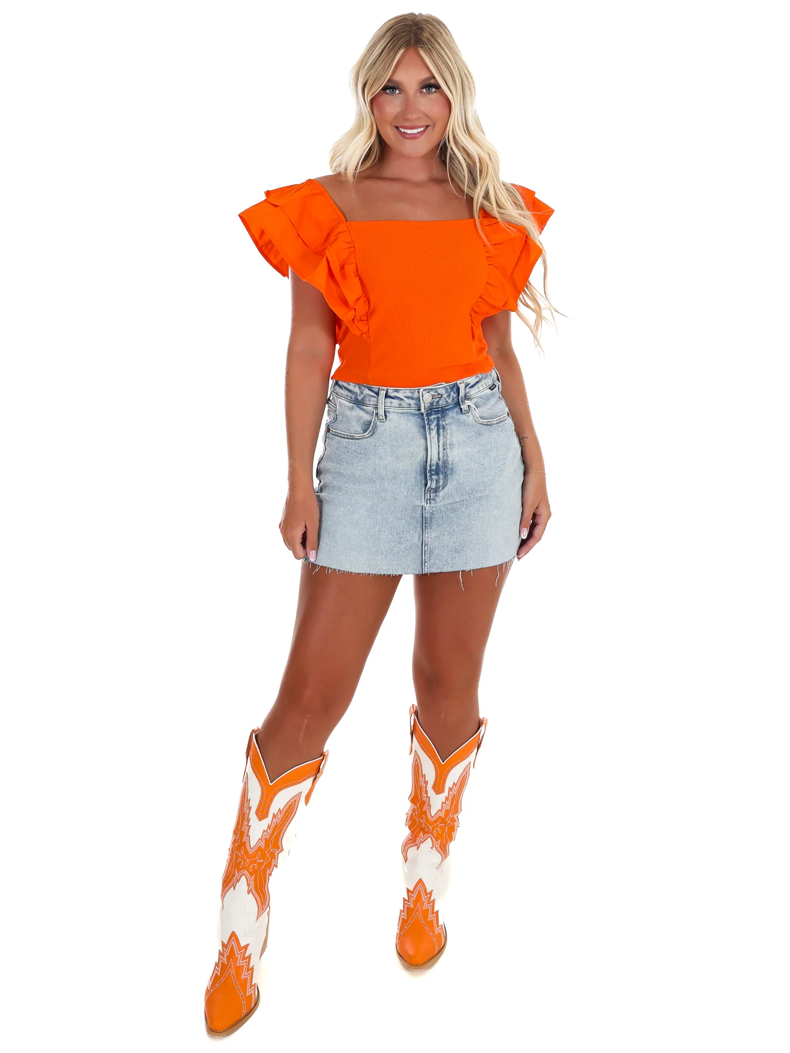 Call the Game Ribbed Ruffle Top - Image 12