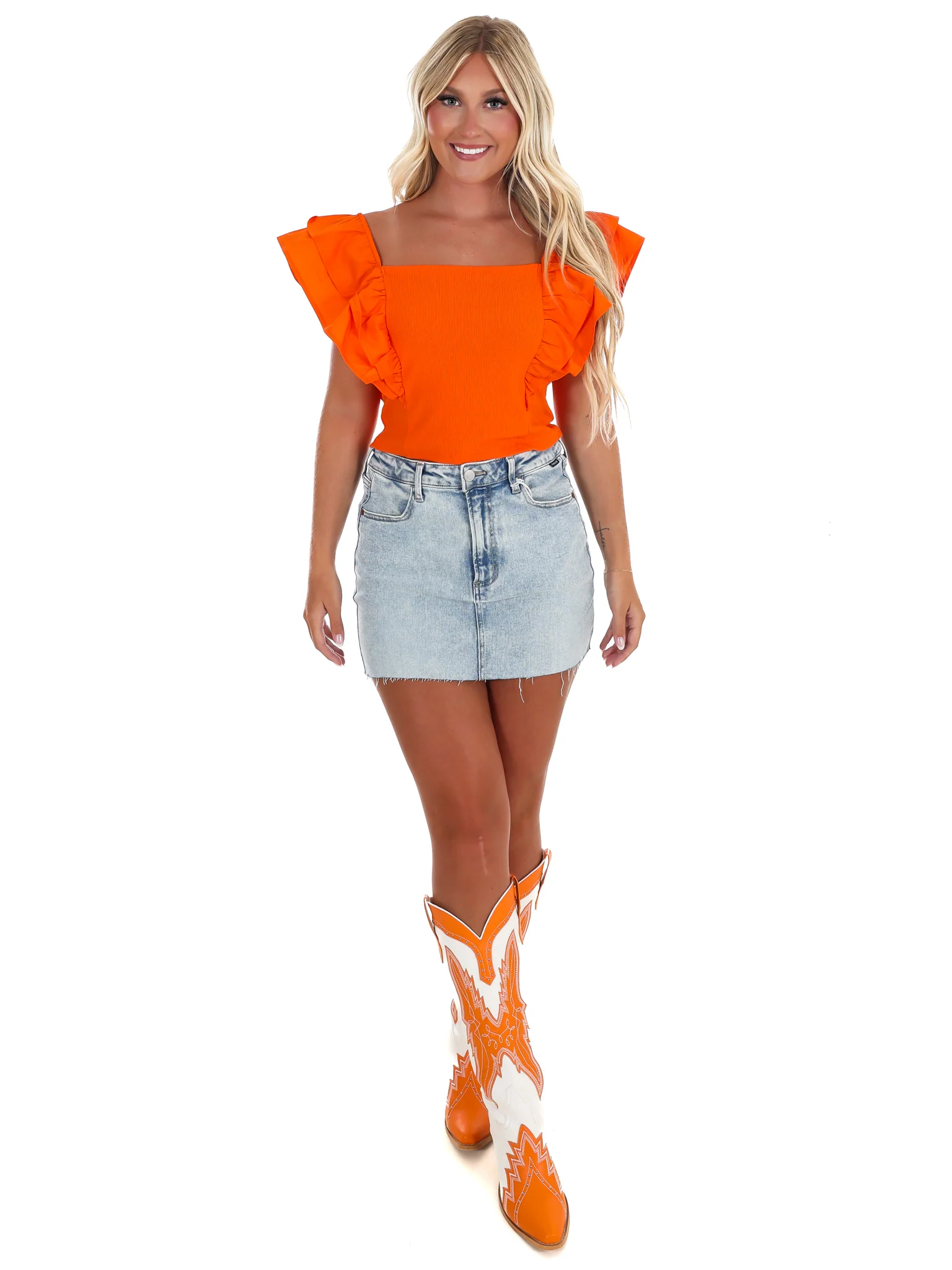 Call the Game Ribbed Ruffle Top - Image 8