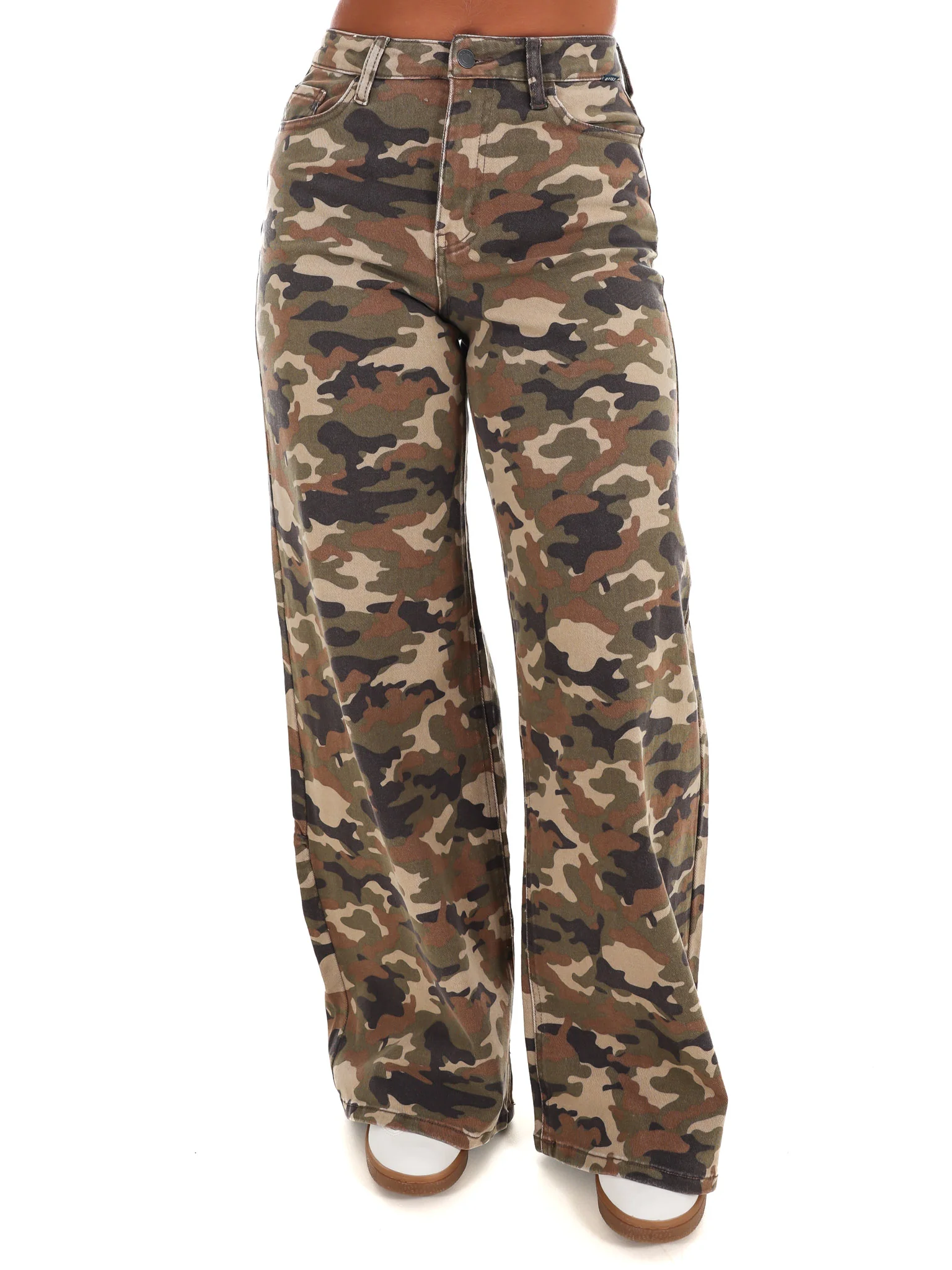Camo High Rise Wide Leg Jeans - Image 3