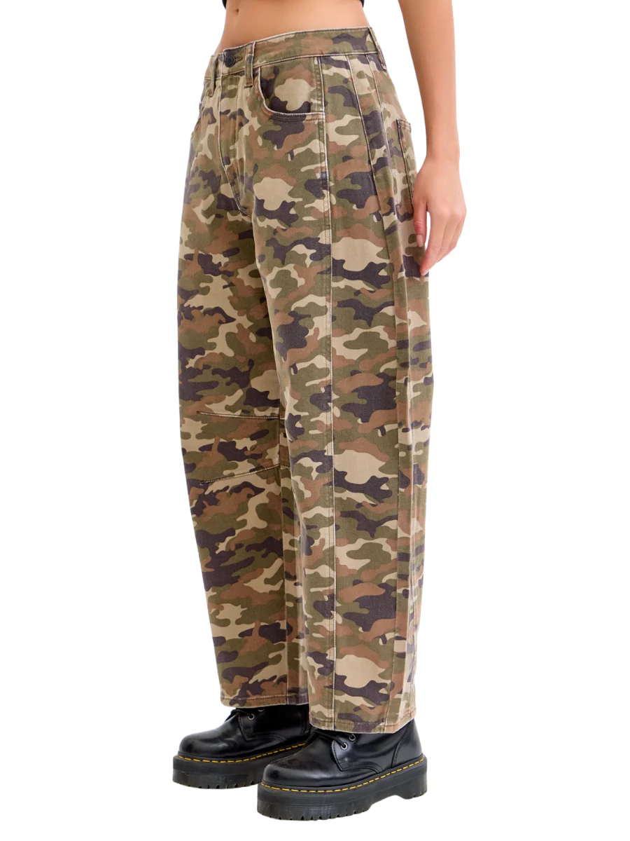 Camo Mid Waisted Barrel Jeans - Image 2