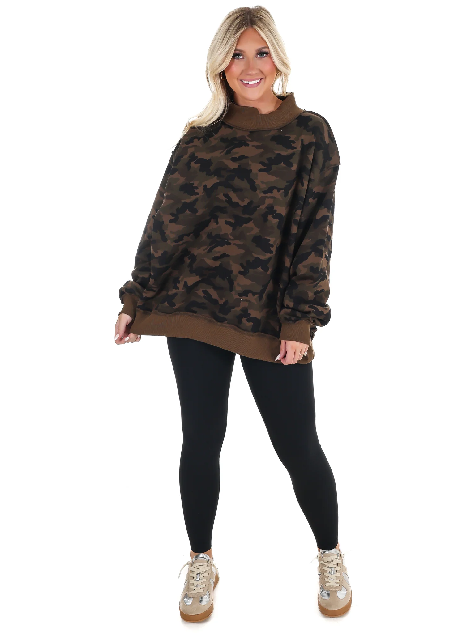 Camo Mock Neck Sweatshirt - Image 4