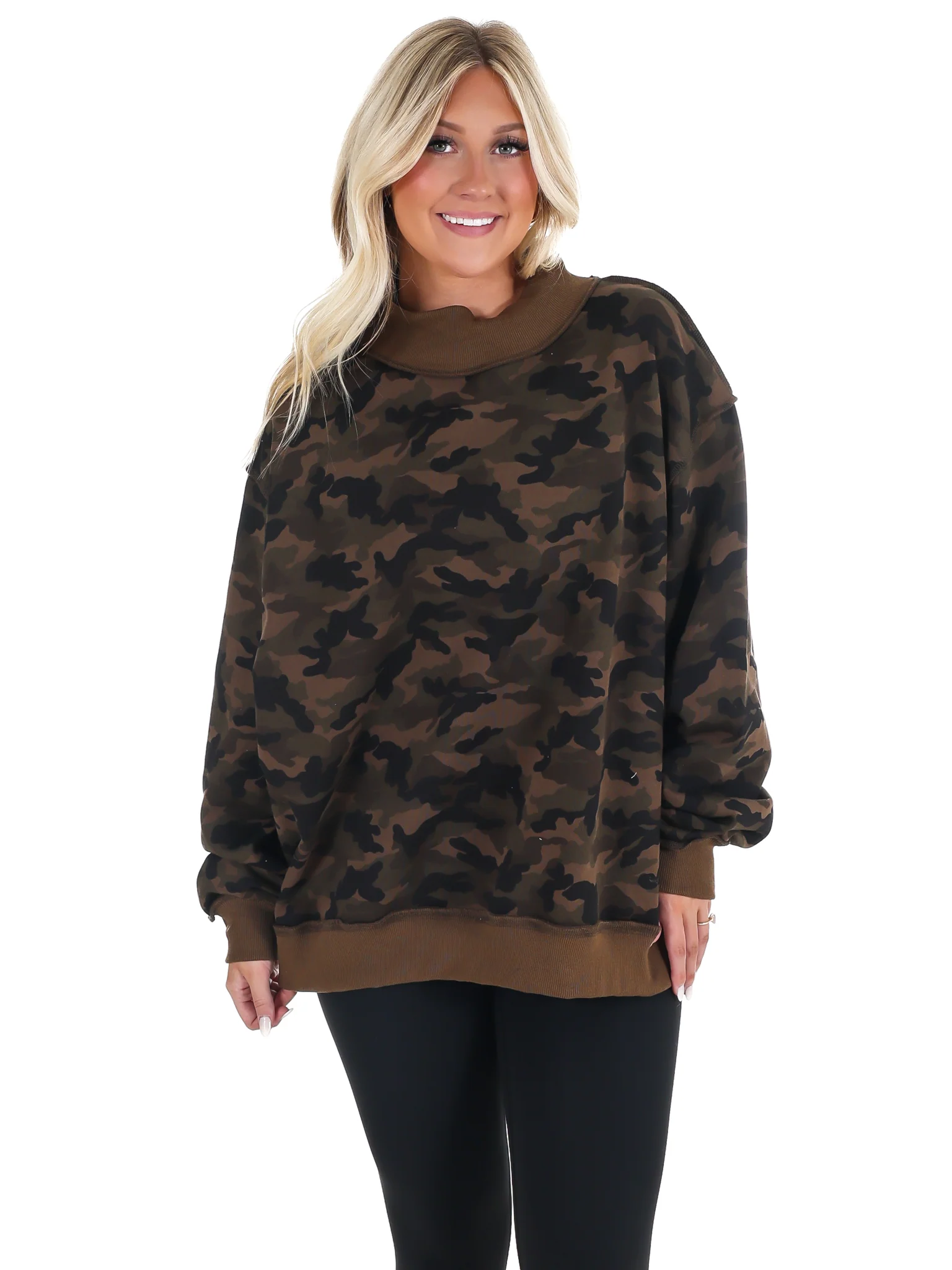Camo Mock Neck Sweatshirt - Image 5