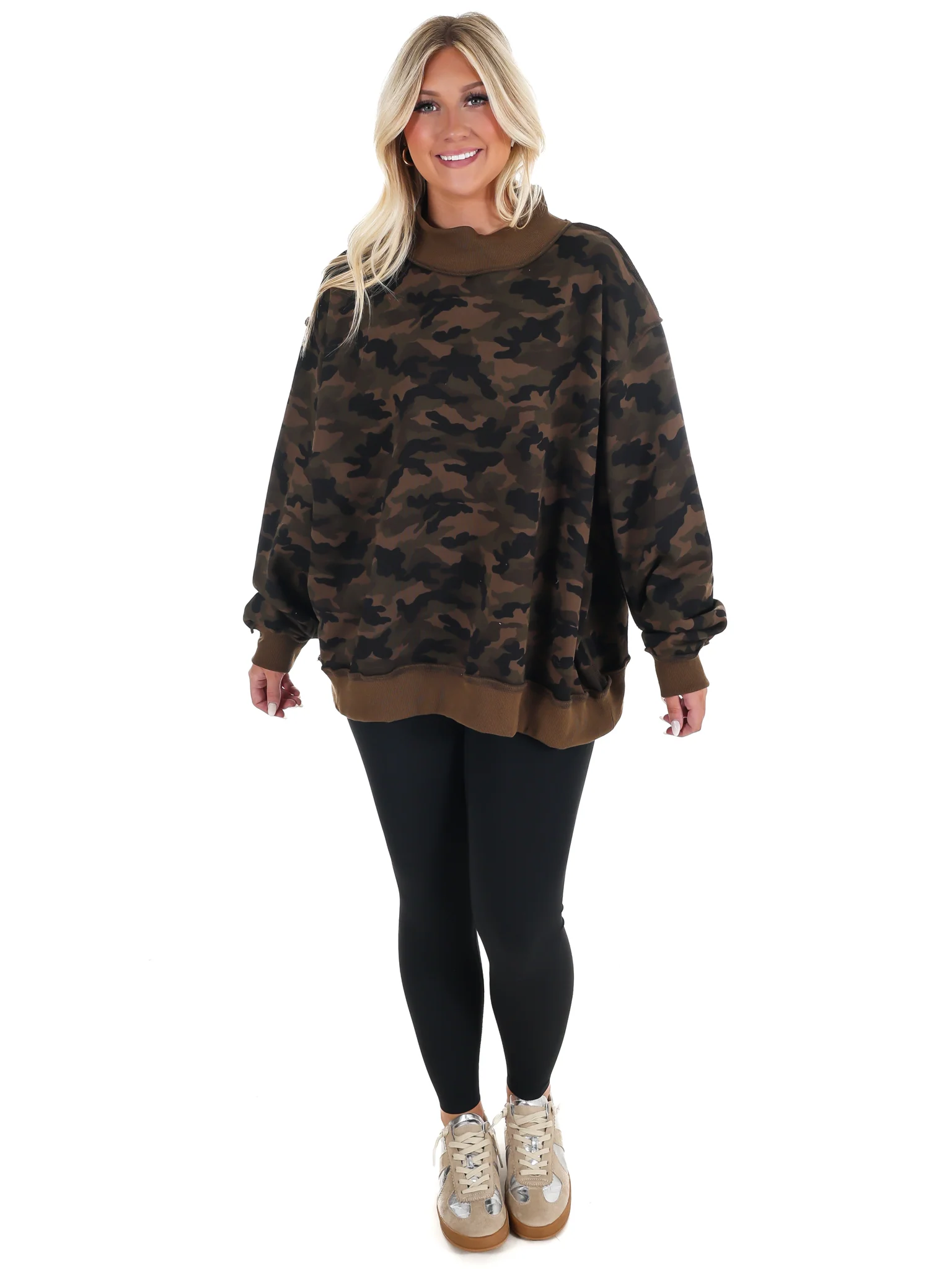 Camo Mock Neck Sweatshirt - Image 7