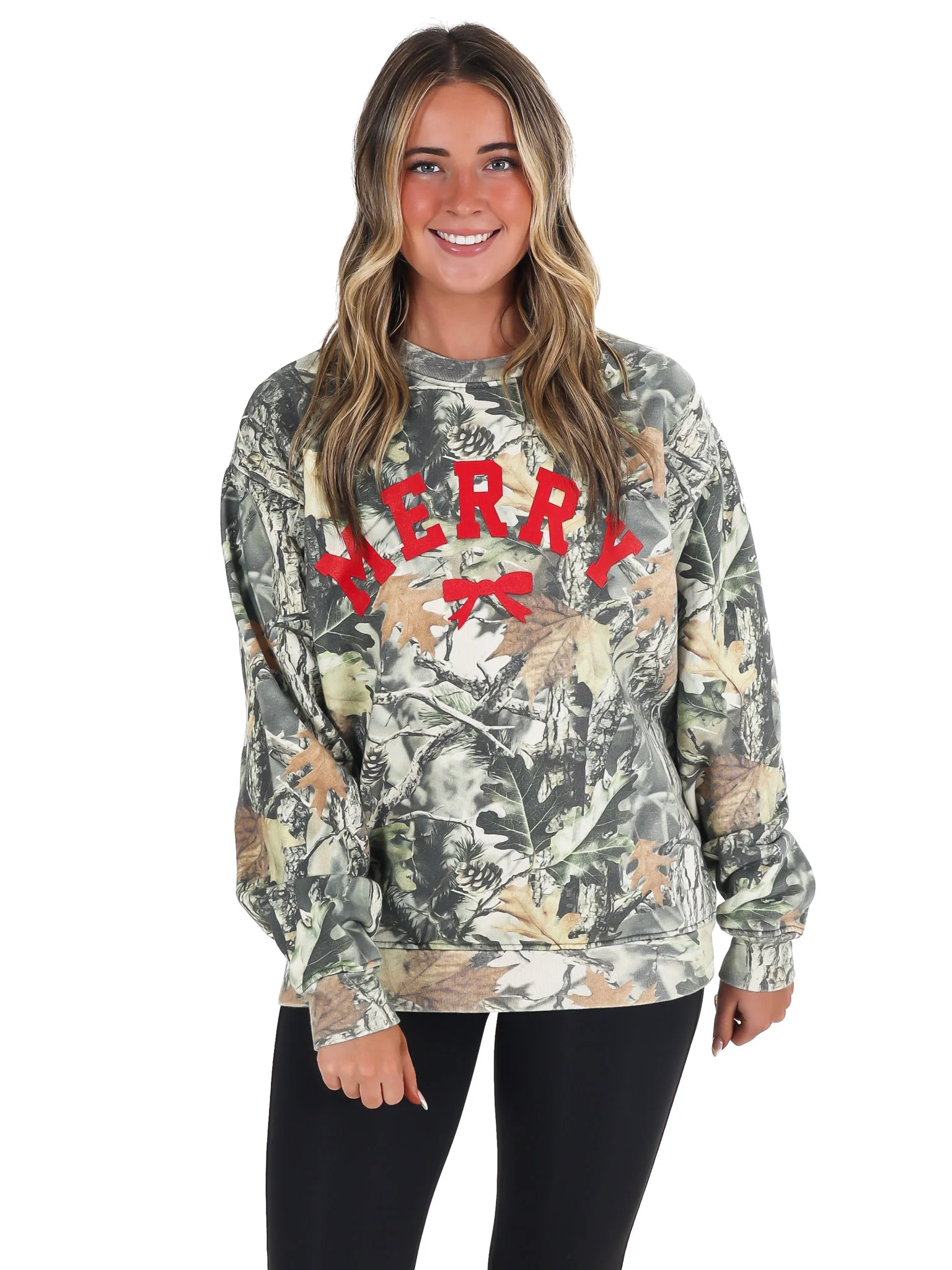 Camouflage Merry Bow Sweatshirt - Image 3
