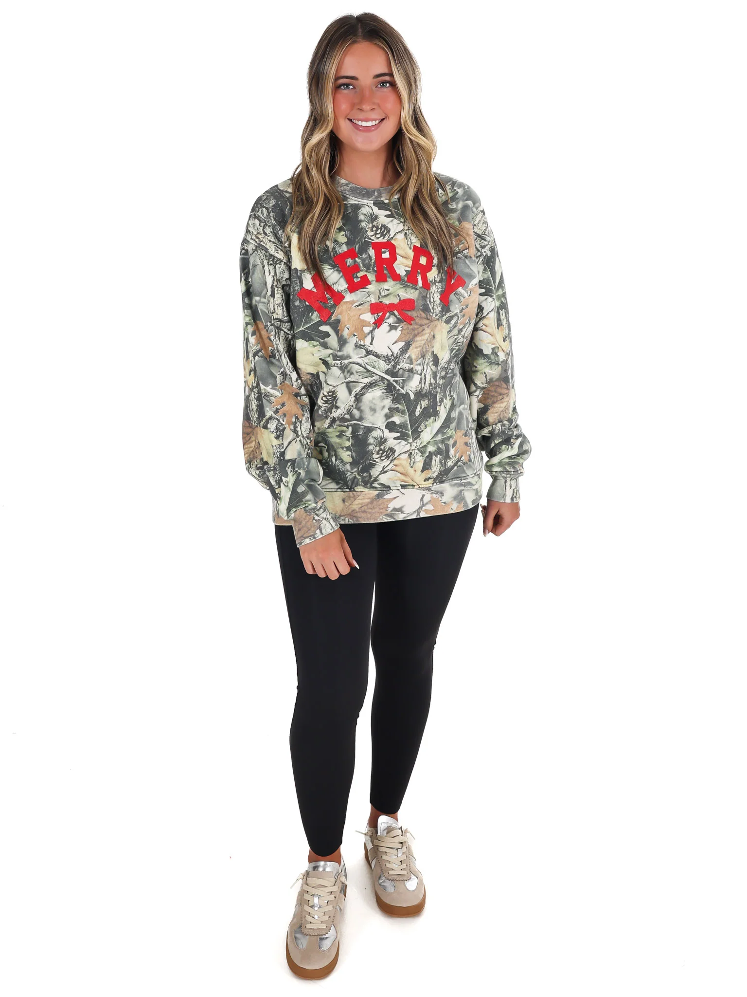 Camouflage Merry Bow Sweatshirt - Image 4