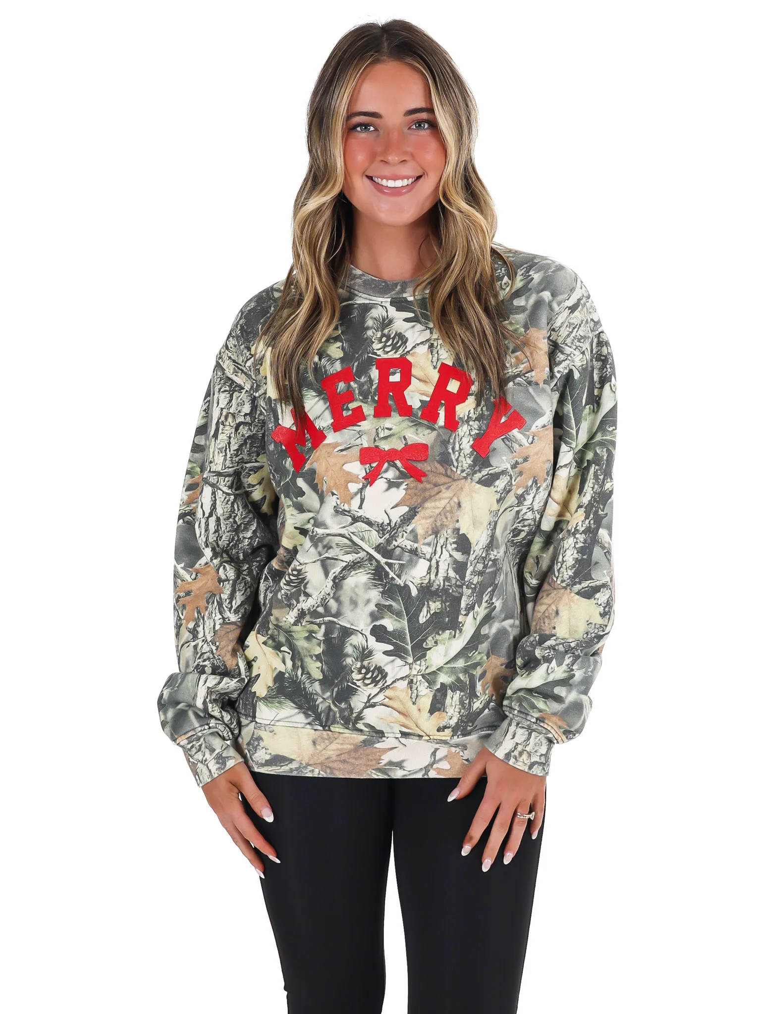 Camouflage Merry Bow Sweatshirt - Image 5