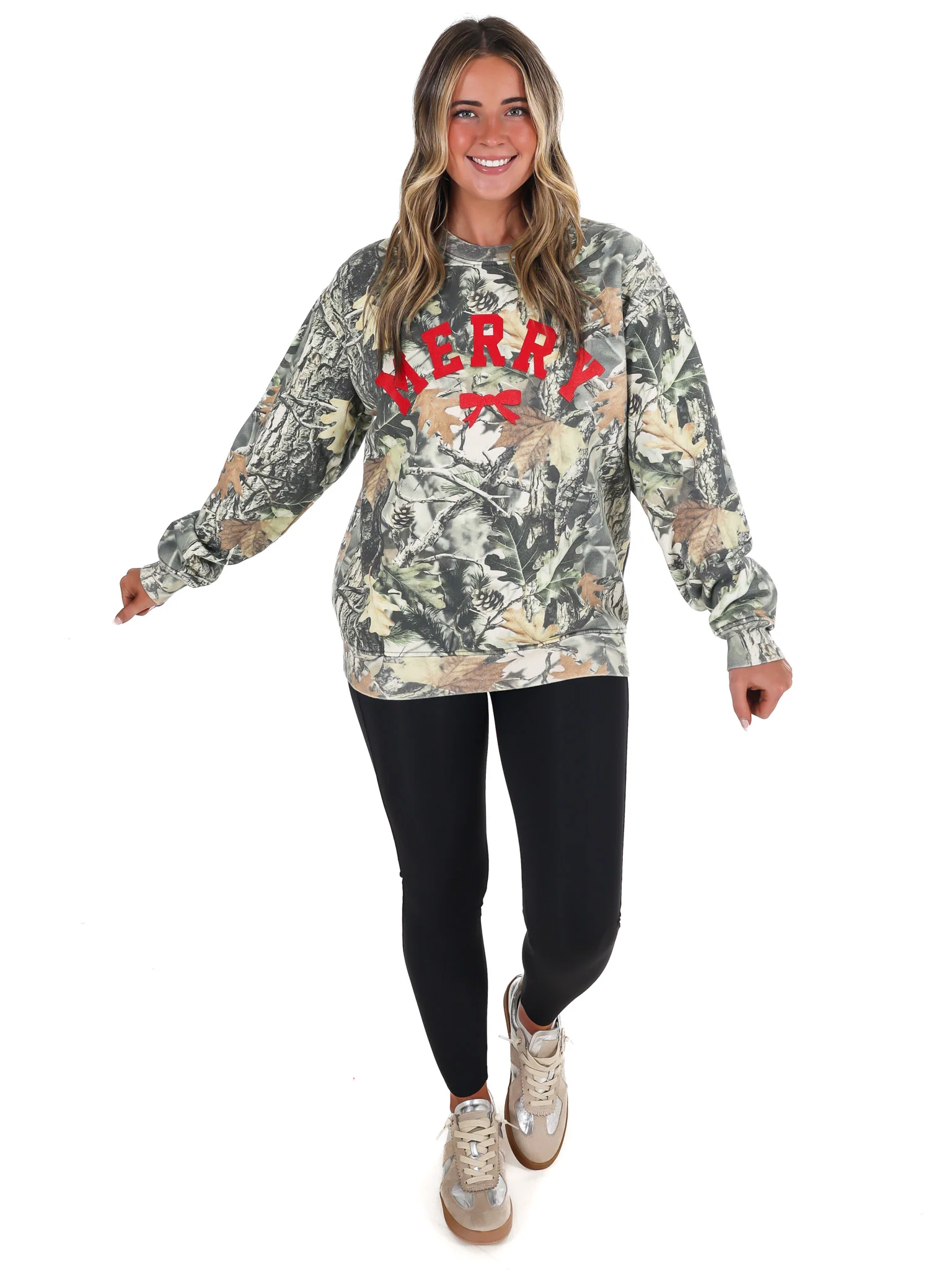 Camouflage Merry Bow Sweatshirt - Image 6