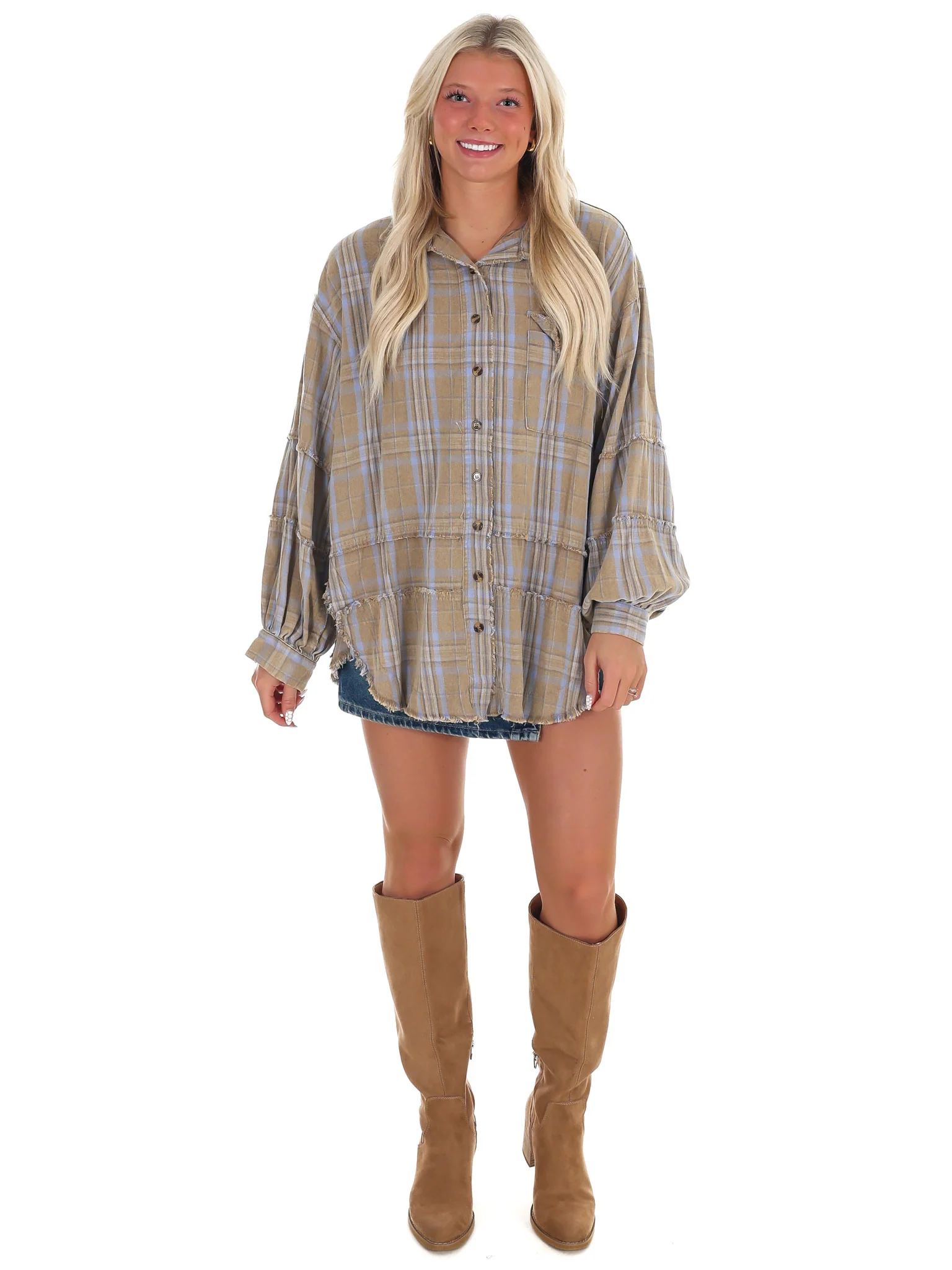 Campfire Plaid Button Up Top - Image 10