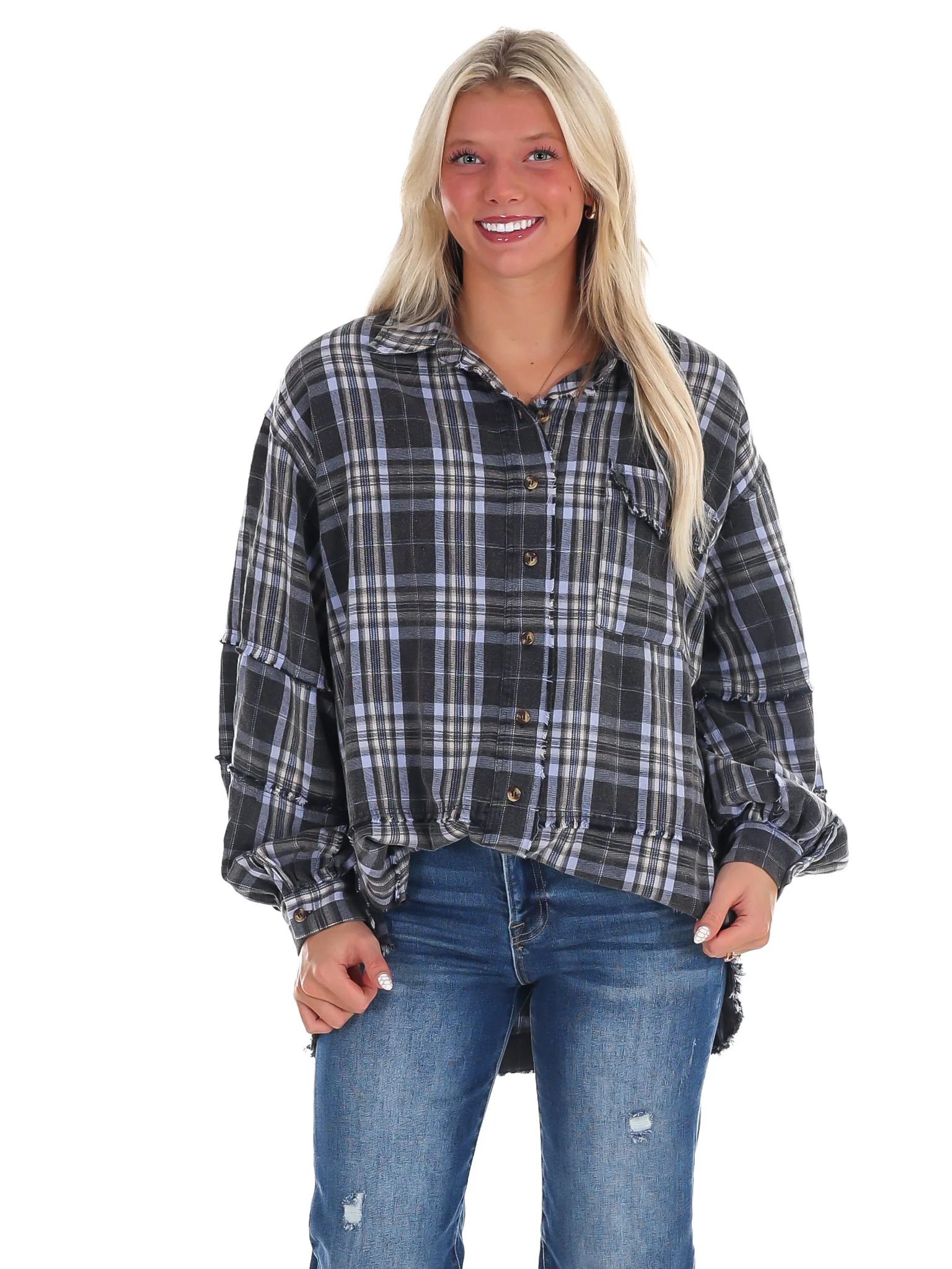 Campfire Plaid Button Up Top - Image 21