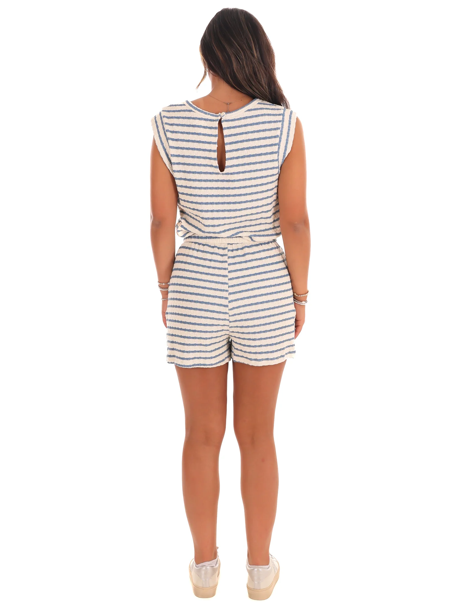 Casual Charm Stripe Romper - Image 8