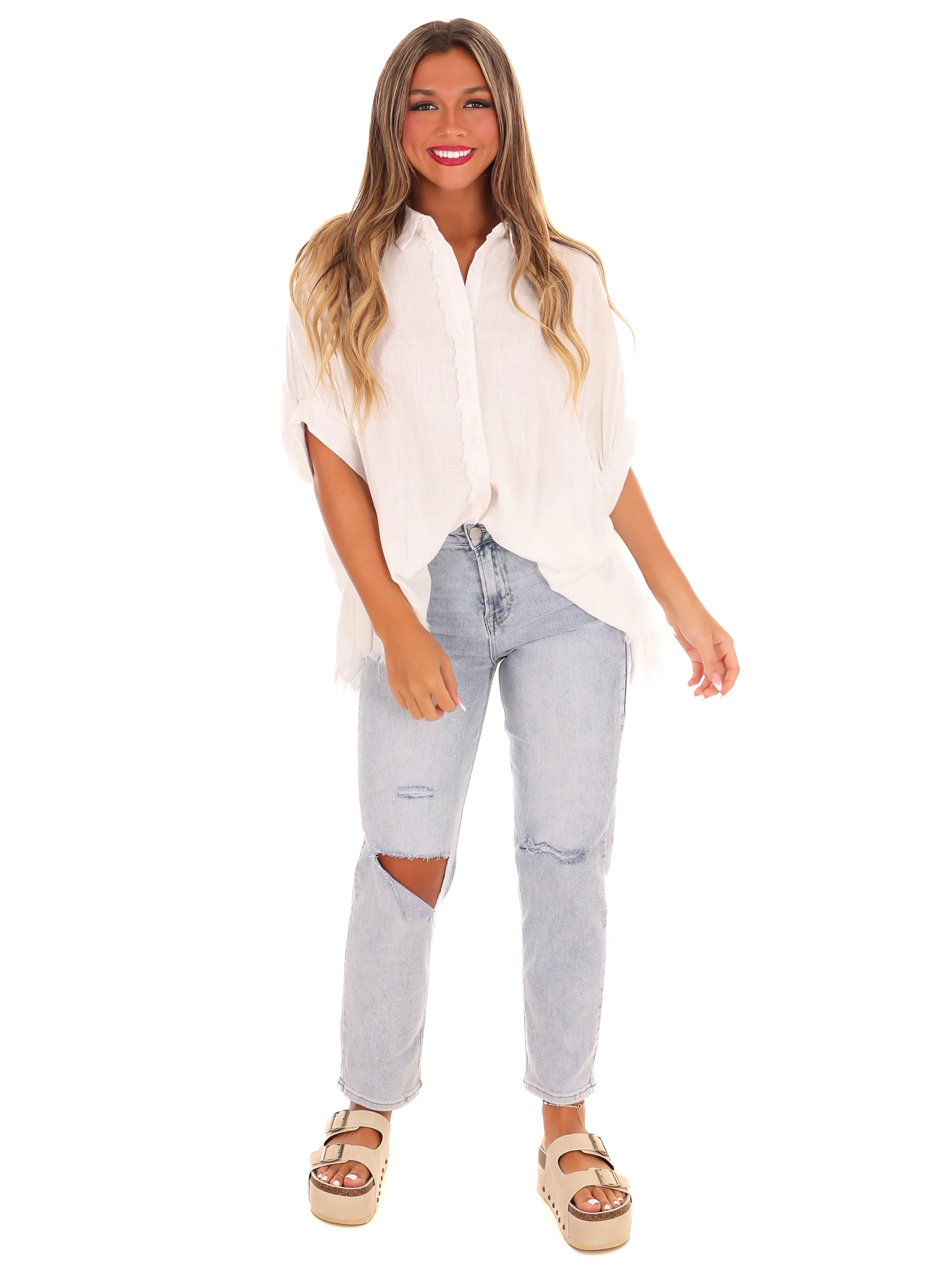 Casual Stroll Linen Top - Image 24
