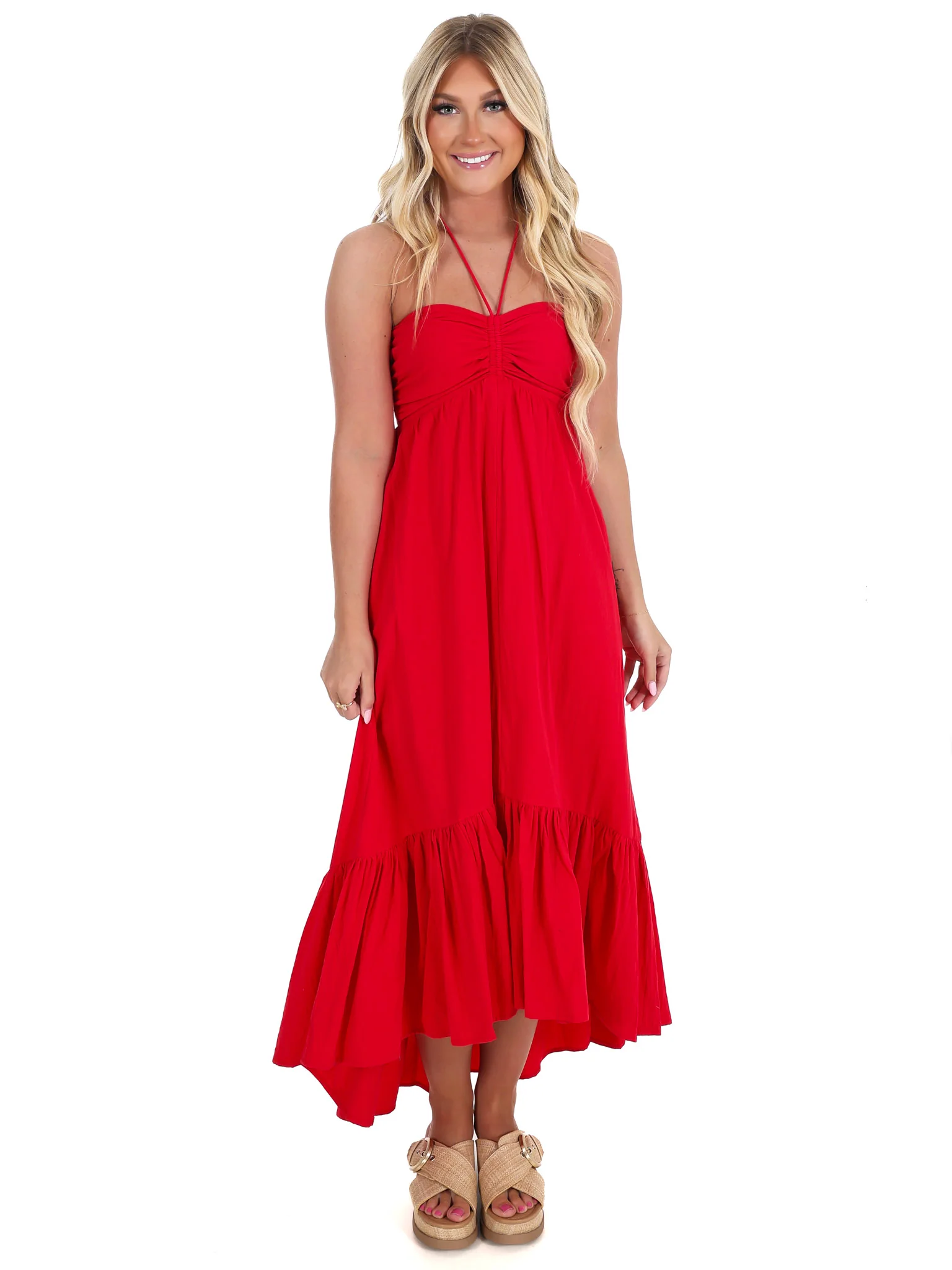 Catching Feelings Halter Midi Dress