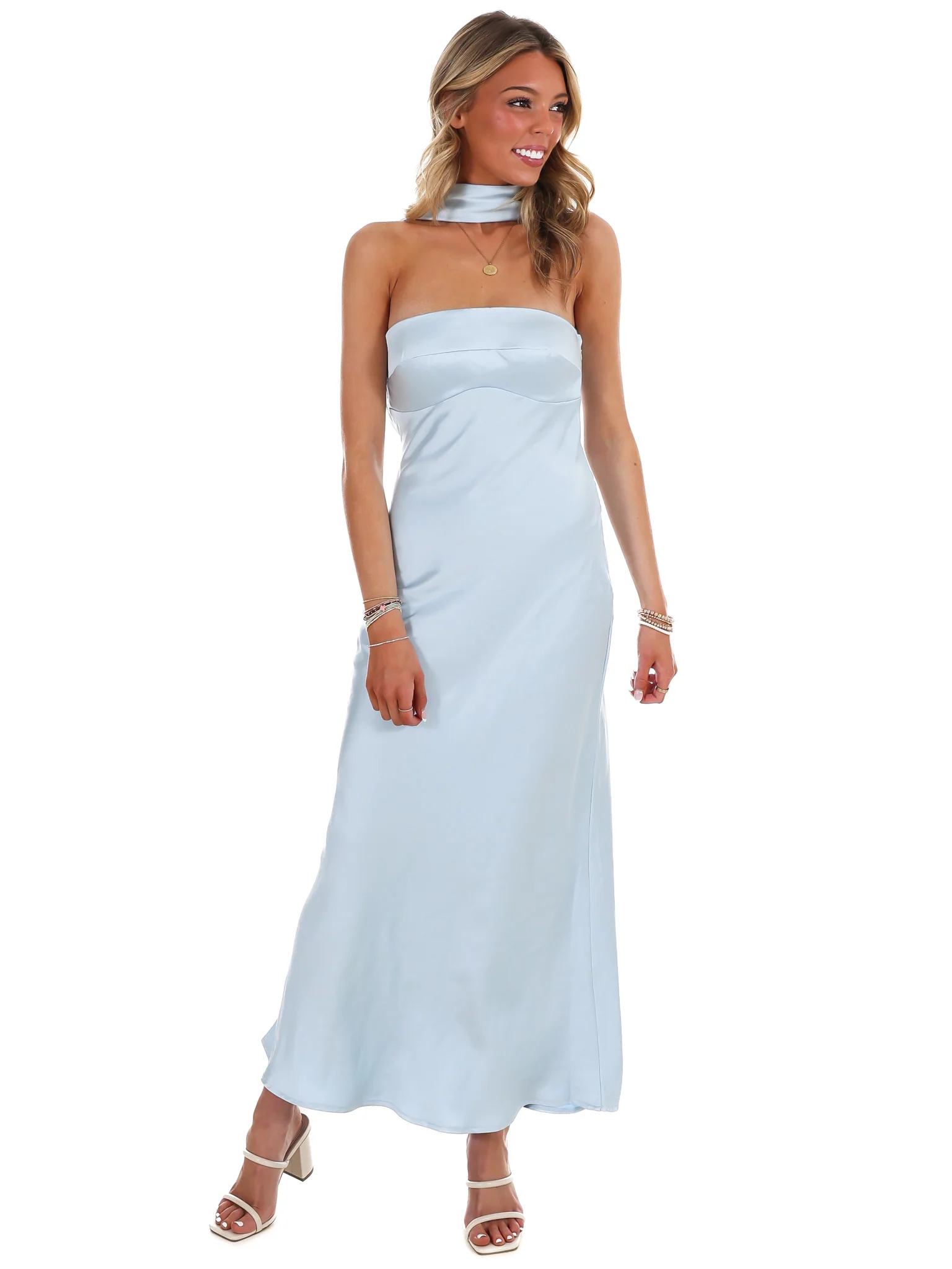 Caught My Eye Halter Satin Maxi Dress - Image 13