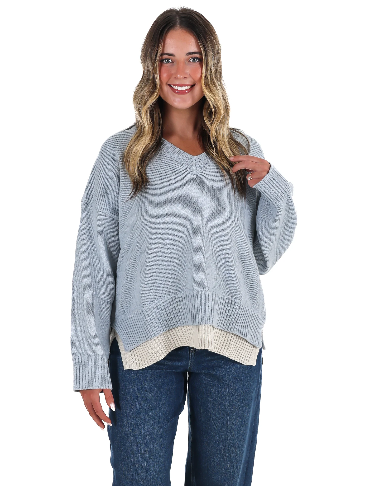 Chai Latte V-Neck Sweater - Image 12