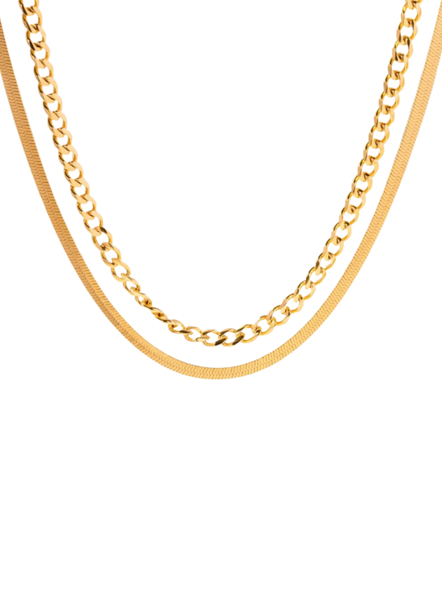 Chain + Herringbone Necklace