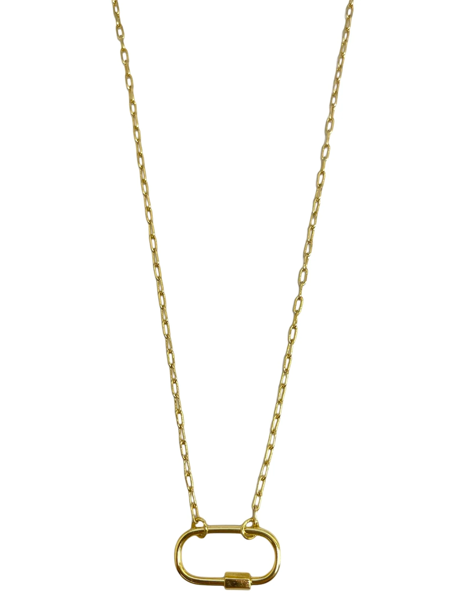 Charm Necklace Dainty Link with Lock