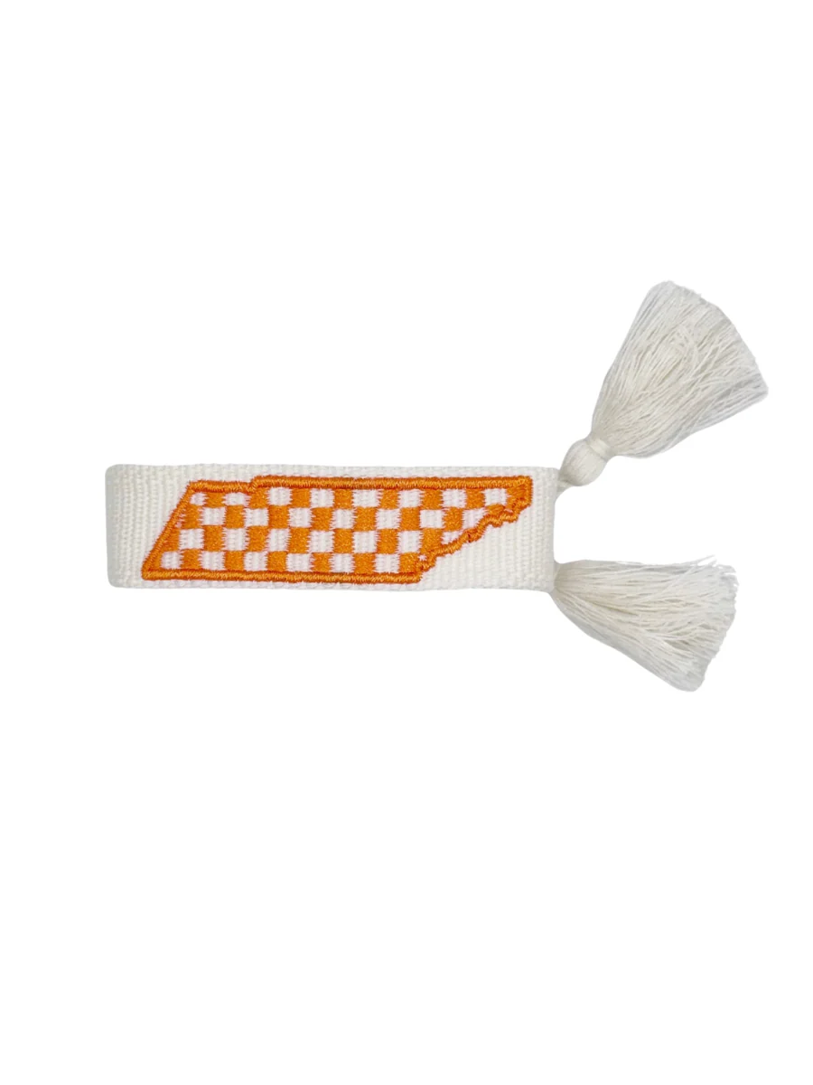 Checkered State of Tennessee Embroidered Bracelet