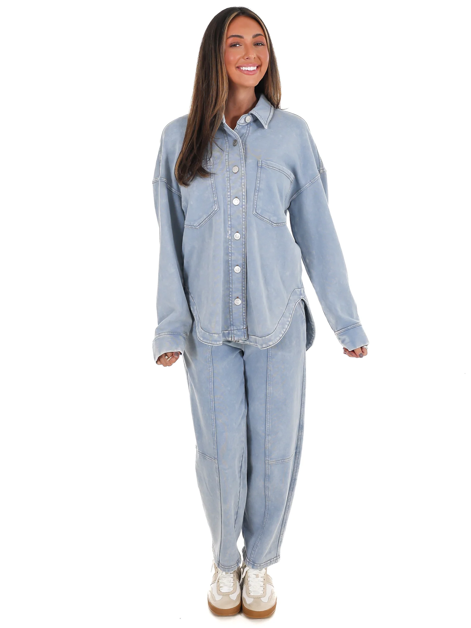 Chill Zone Acid Washed Button Down Shacket - Image 4