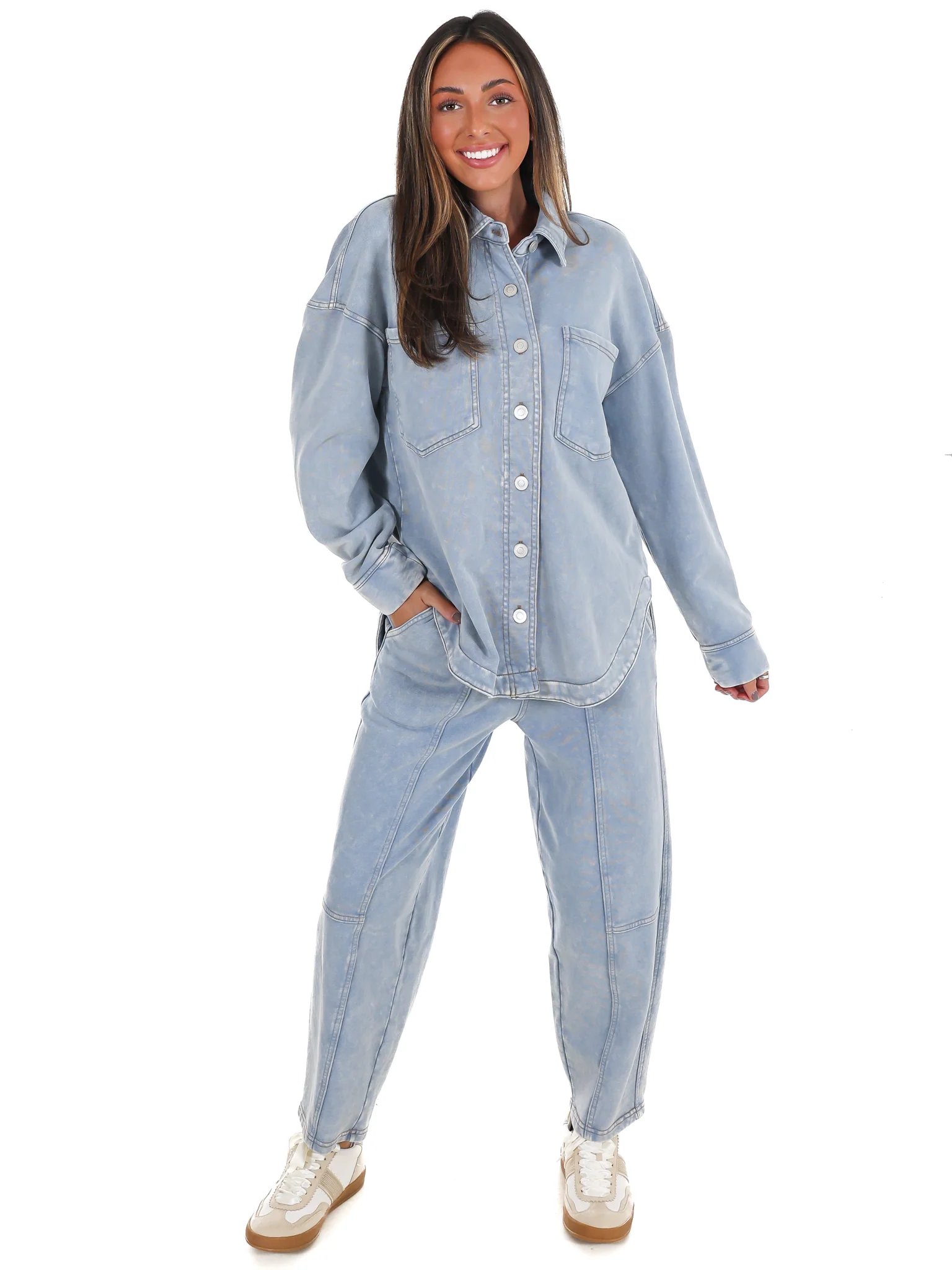 Chill Zone Acid Washed Button Down Shacket - Image 8