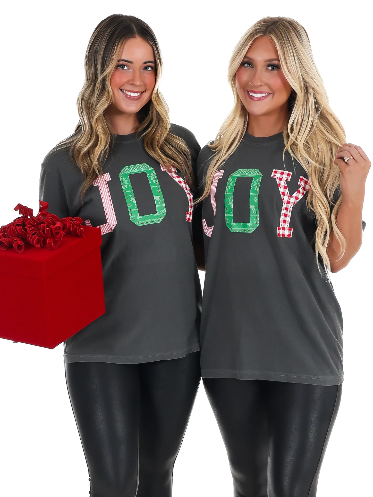 Christmas Holiday JOY Quilted Puff Ink Tee