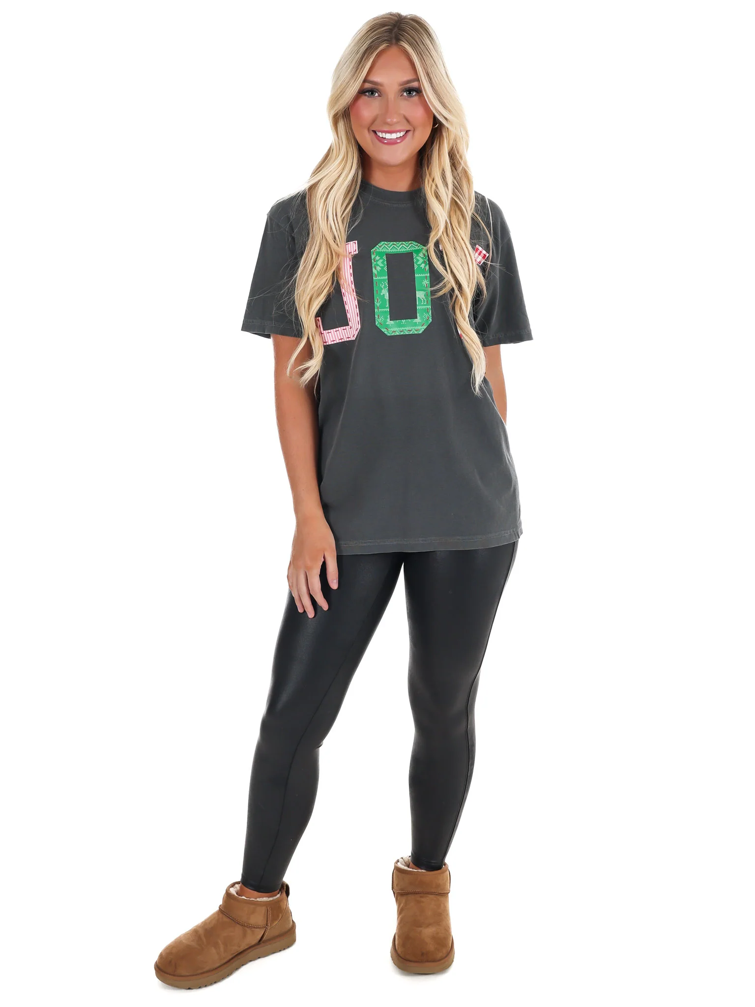 Christmas Holiday JOY Quilted Puff Ink Tee - Image 6