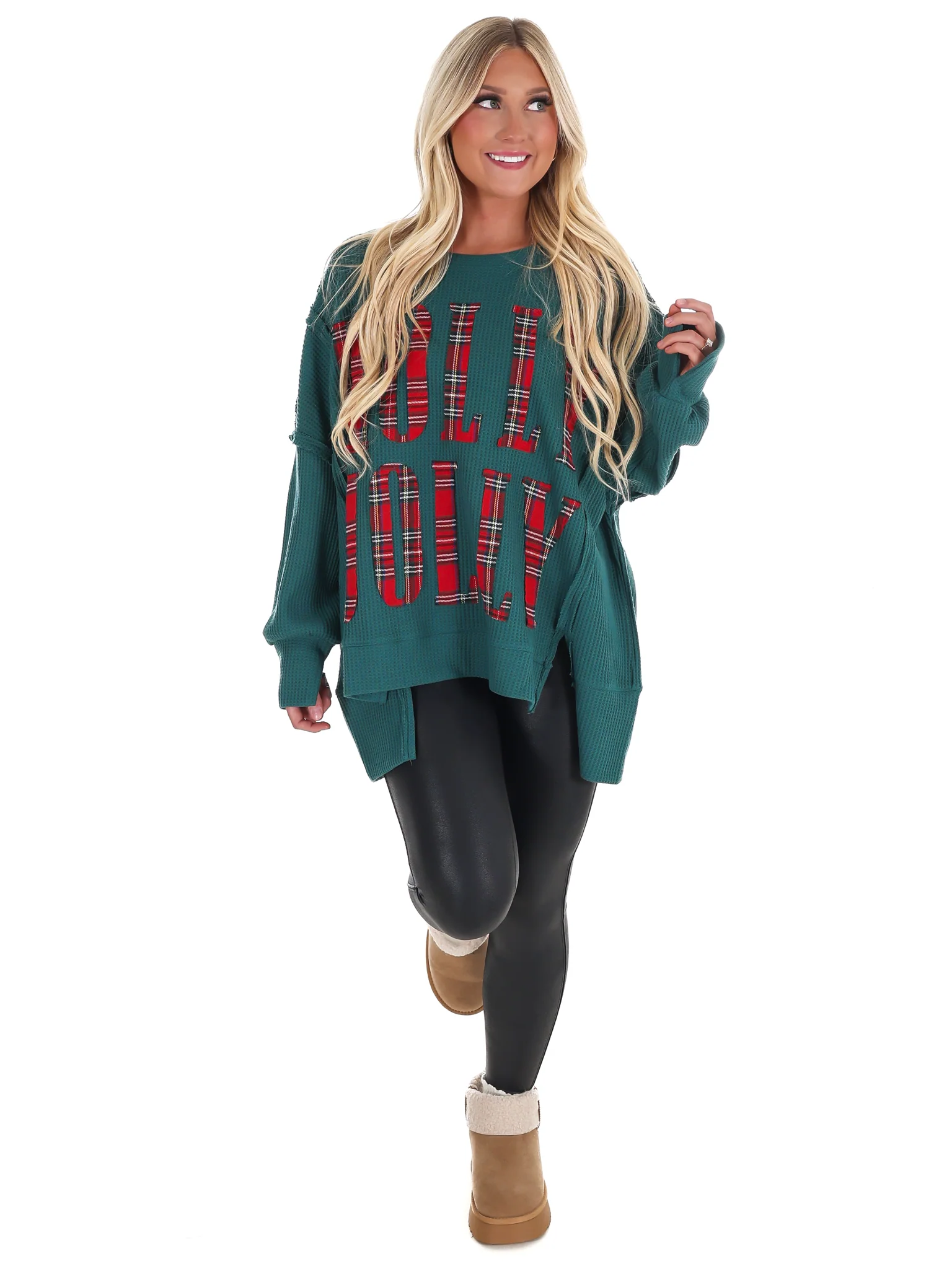 Christmas Plaid Holly Jolly Sweatshirt - Image 2